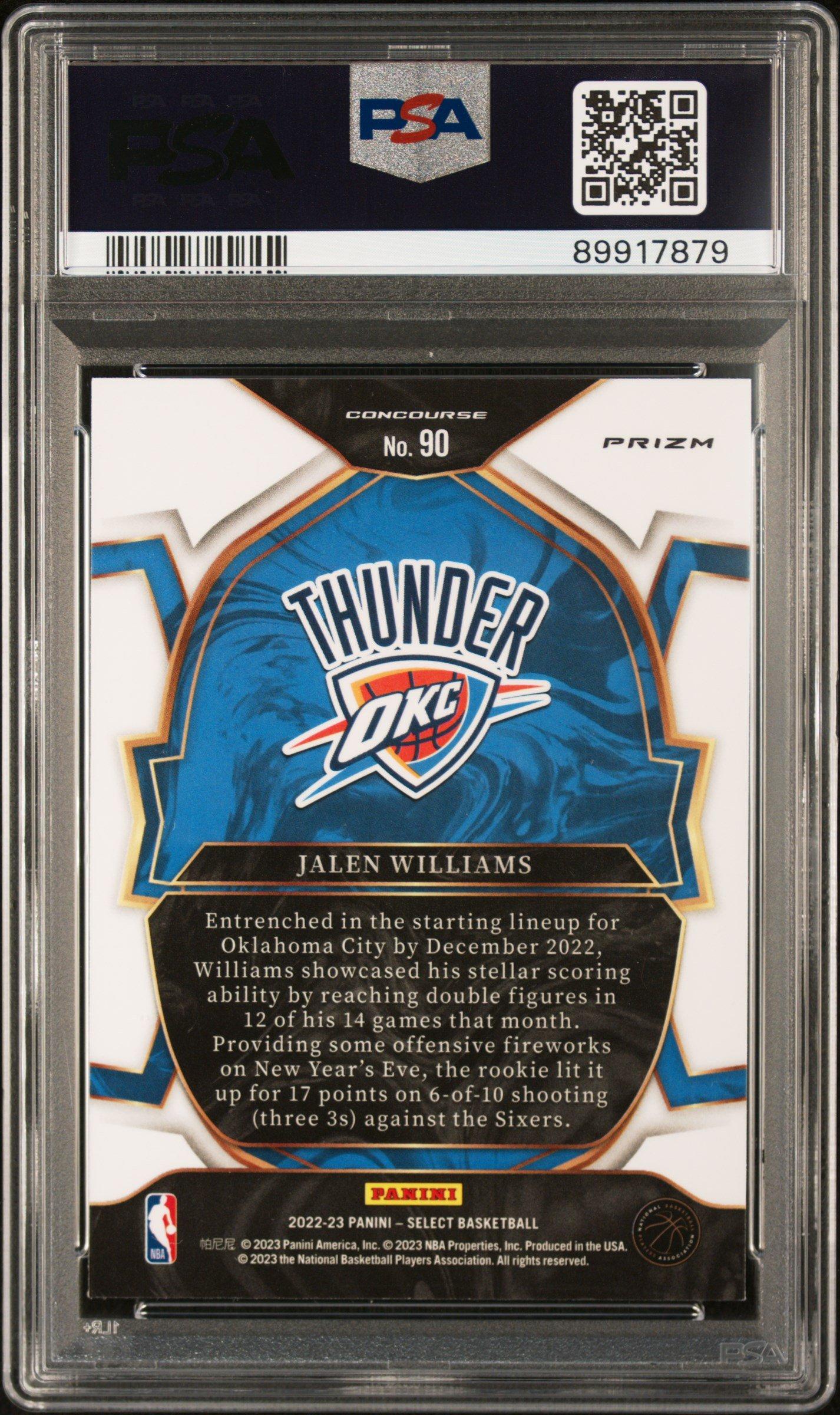2022 Panini Select 90 Jalen Williams PSA 9