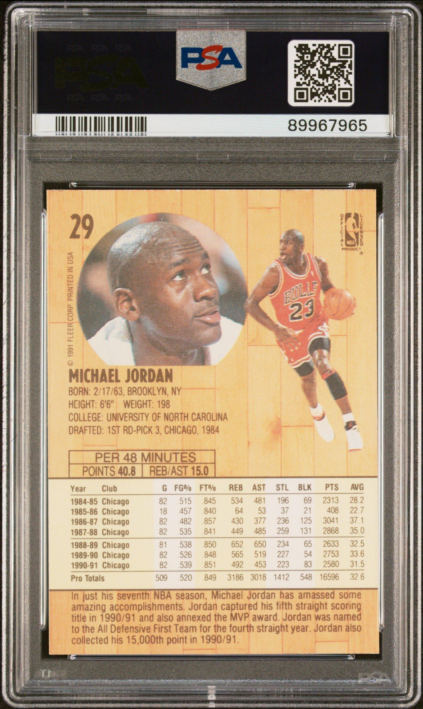 1991 Fleer 29 Michael Jordan PSA 9 Graded Card | GameStop