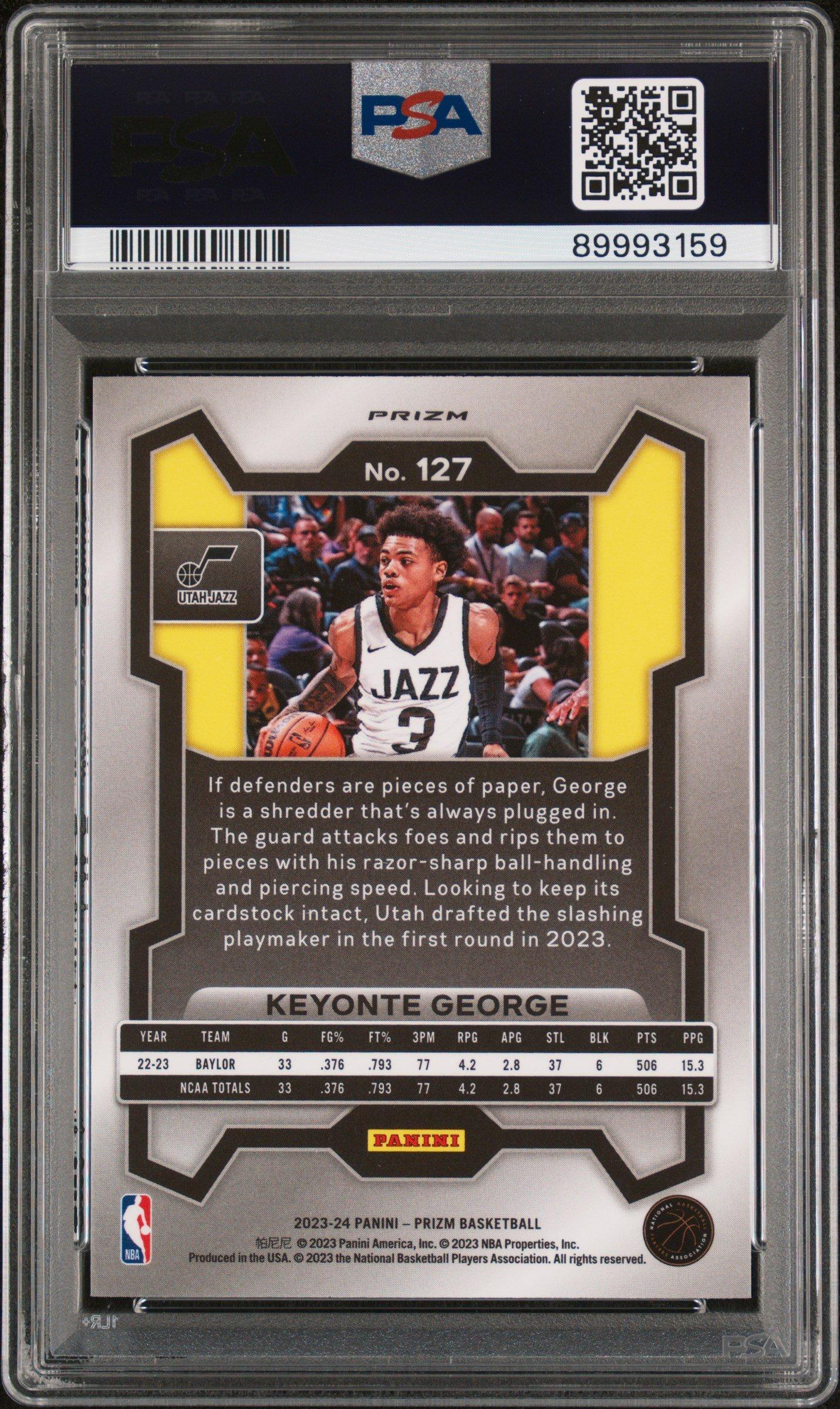 2023 Panini Prizm 127 Keyonte George PSA 10