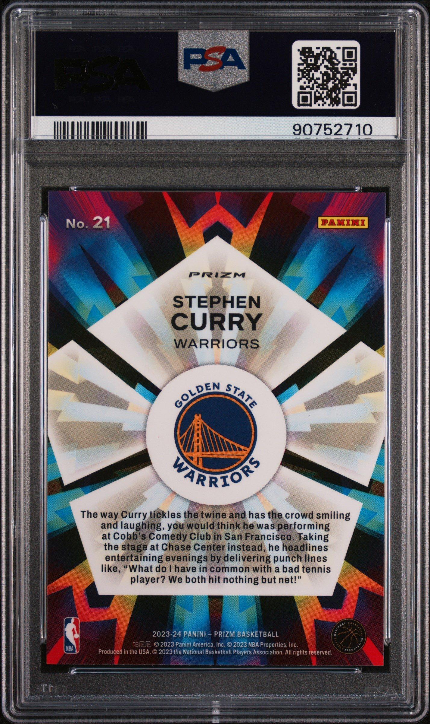 2023 Panini Prizm Kaleidoscopic 21 Stephen Curry Silver Prizm PSA 10