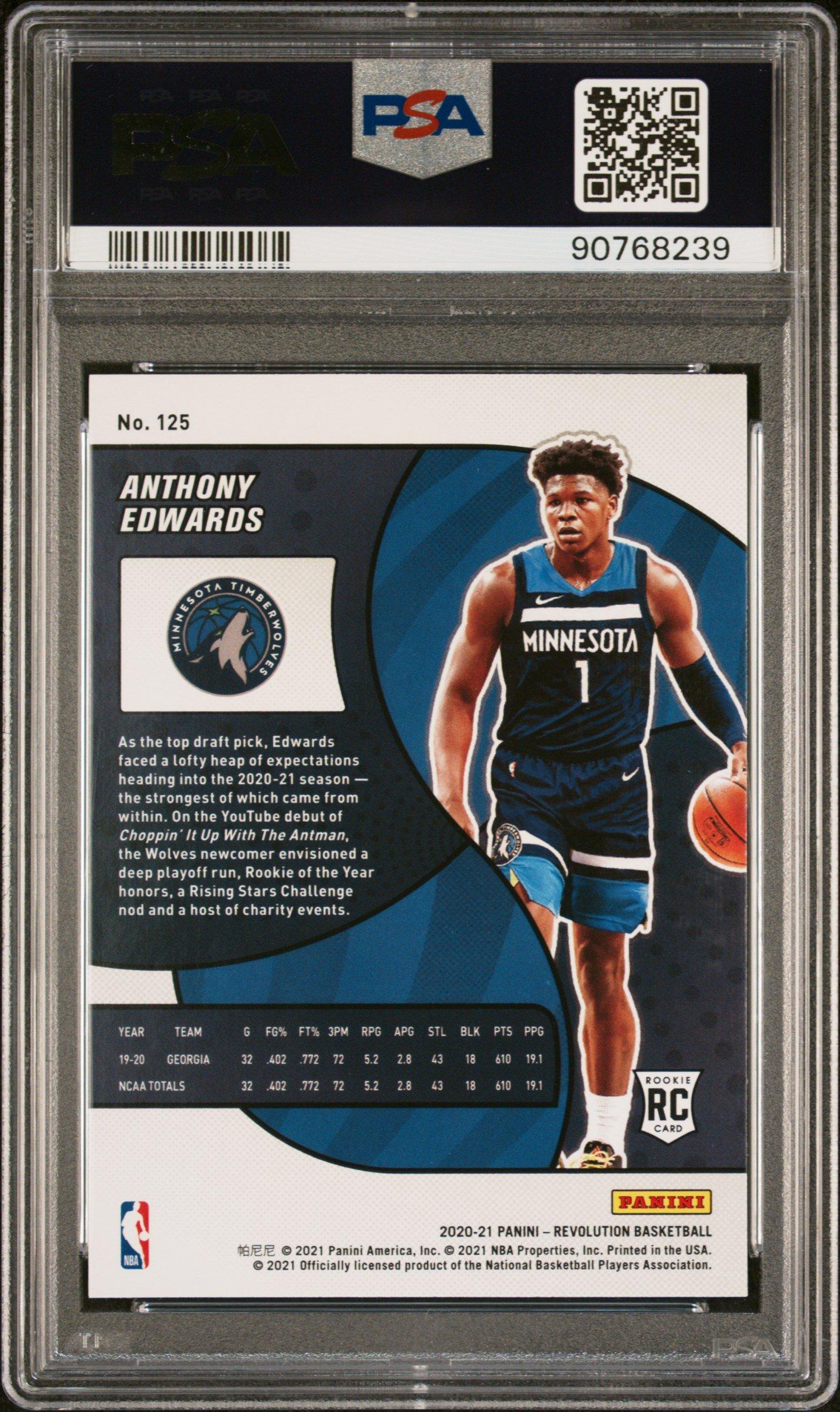 2020 Panini Revolution 125 Anthony Edwards PSA 10