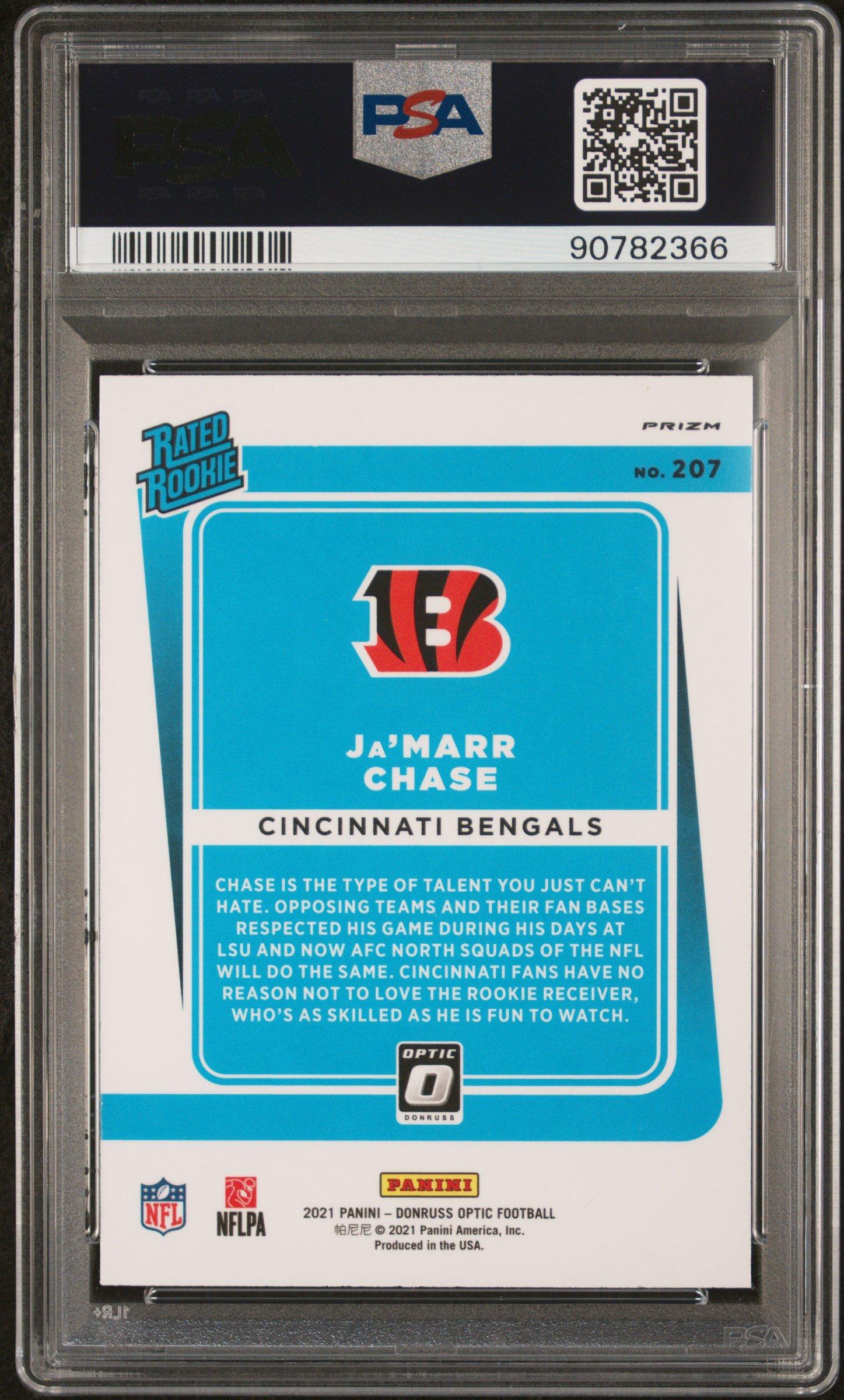 2021 Panini Donruss Optic 207 Ja'marr Chase Blue Scope PSA 10