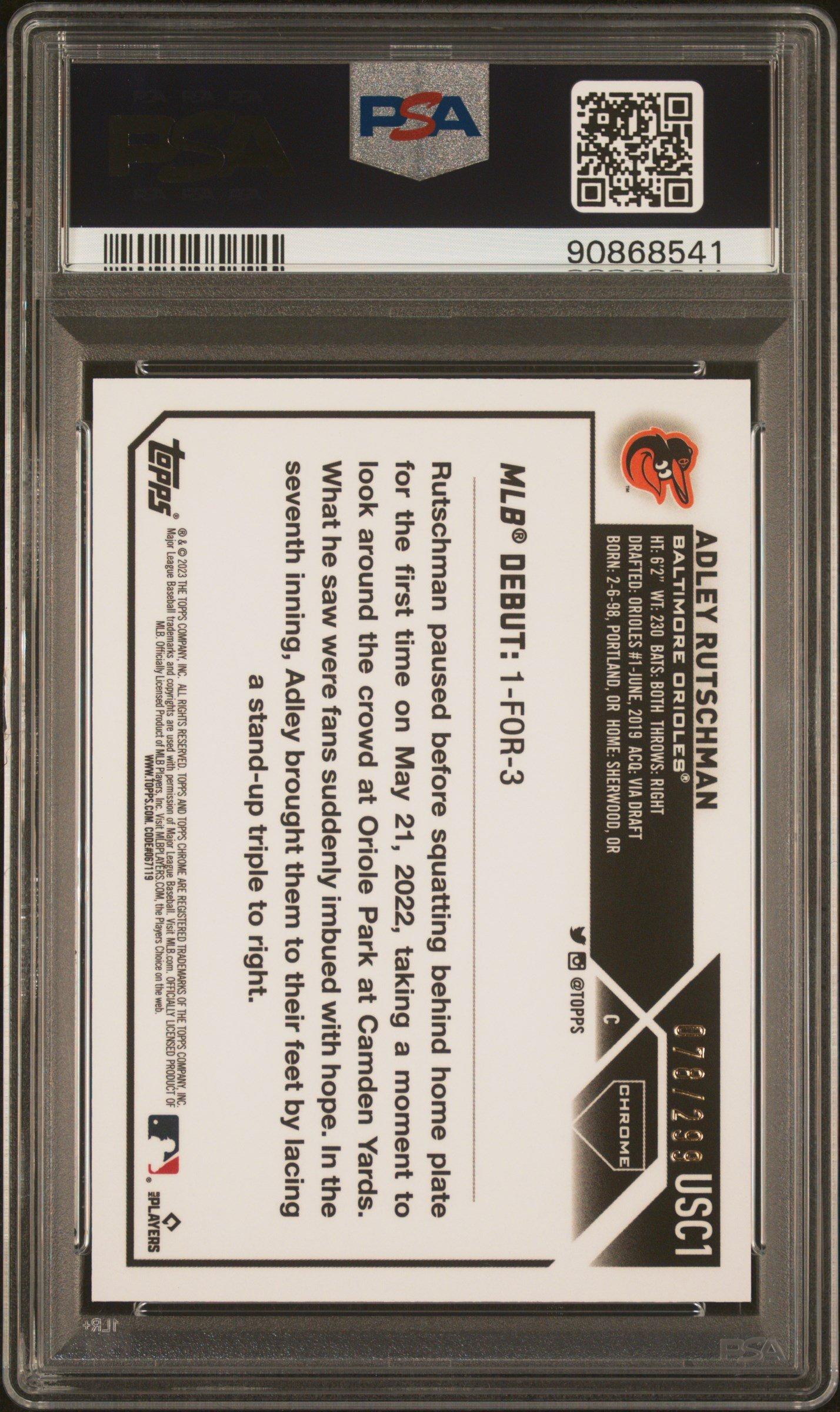 2023 Topps Chrome Update Usc1 Adley Rutschman Magenta/purple Lava Lamp Refractor PSA 10