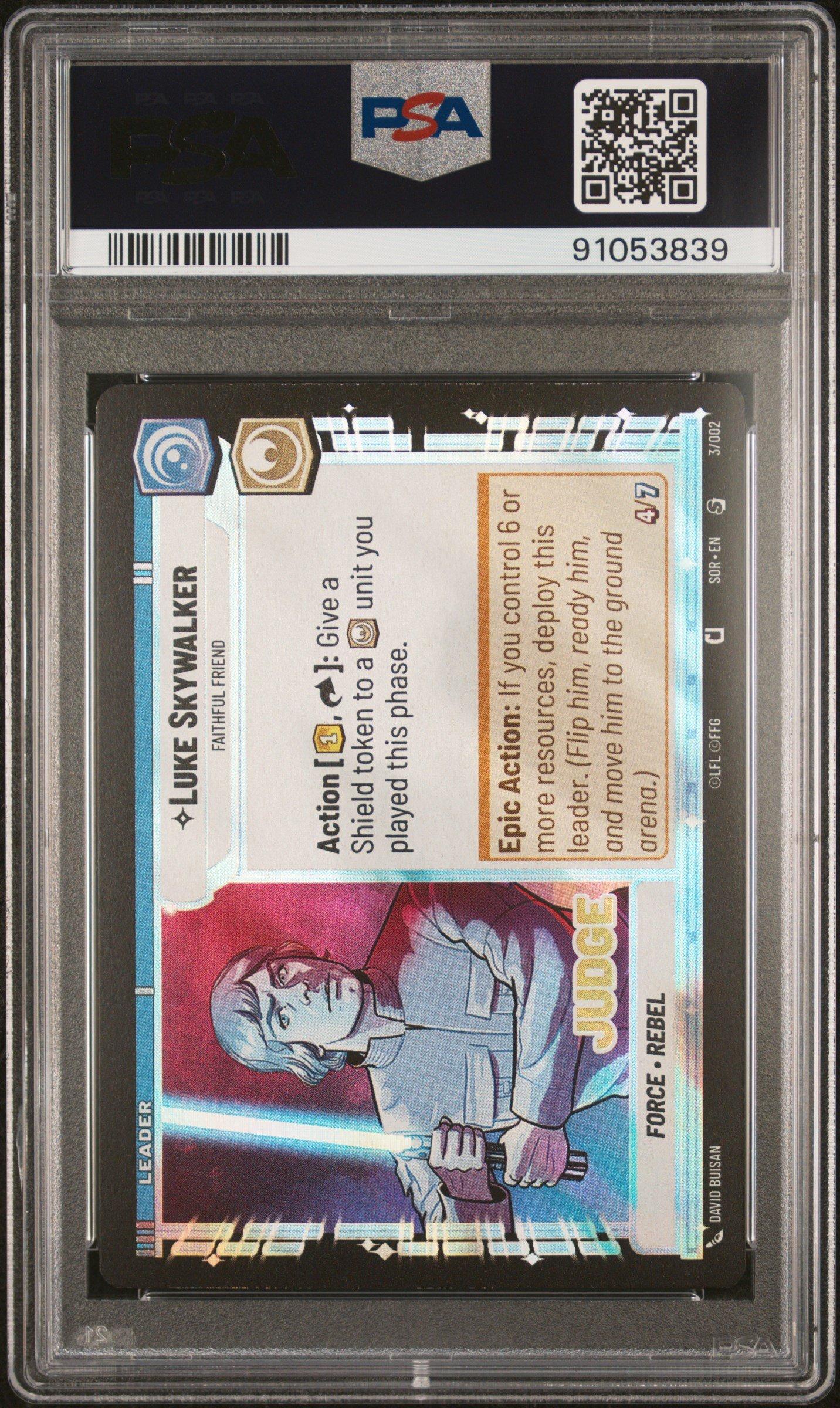 2024 Star Wars: Unlimited Spark Of Rebellion Prerelease Promos 3 Luke Skywalker Judge PSA 9