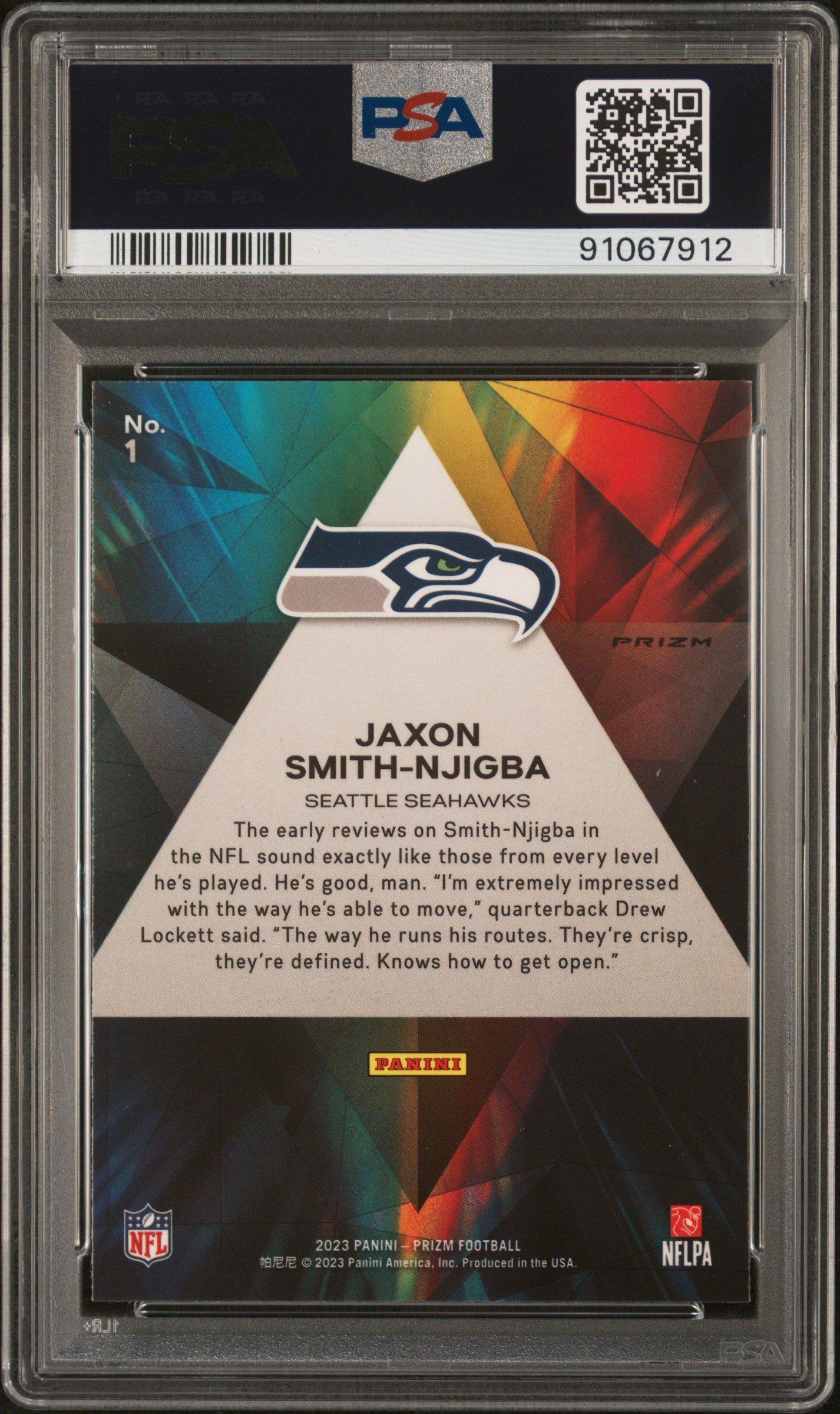 2023 Panini Prizm Prizmatic 1 Jaxon Smith-njigba Green Wave PSA 9