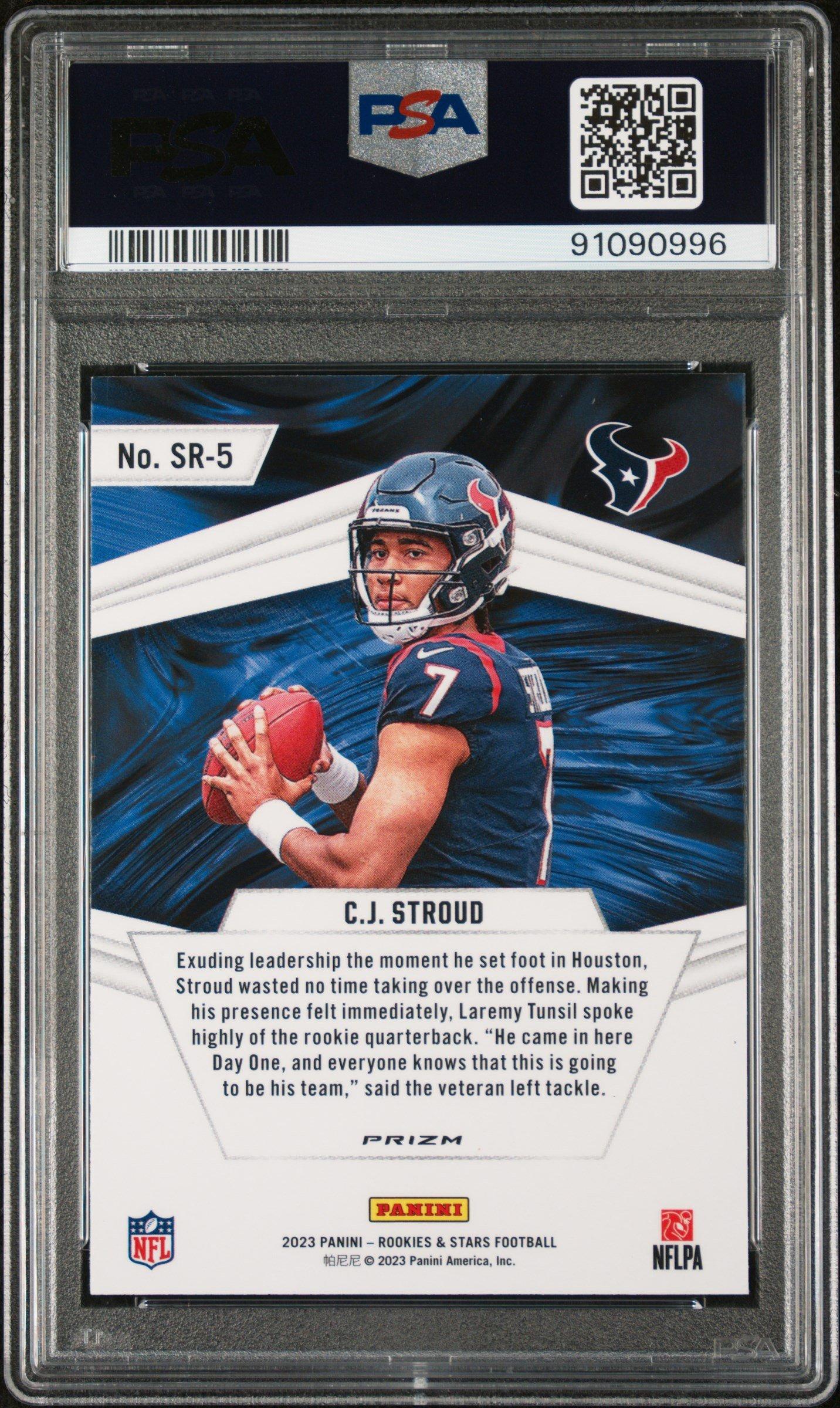 2023 Panini Rookies & Stars Stellar Rookies Sr5 Cj Stroud Longevity PSA 10
