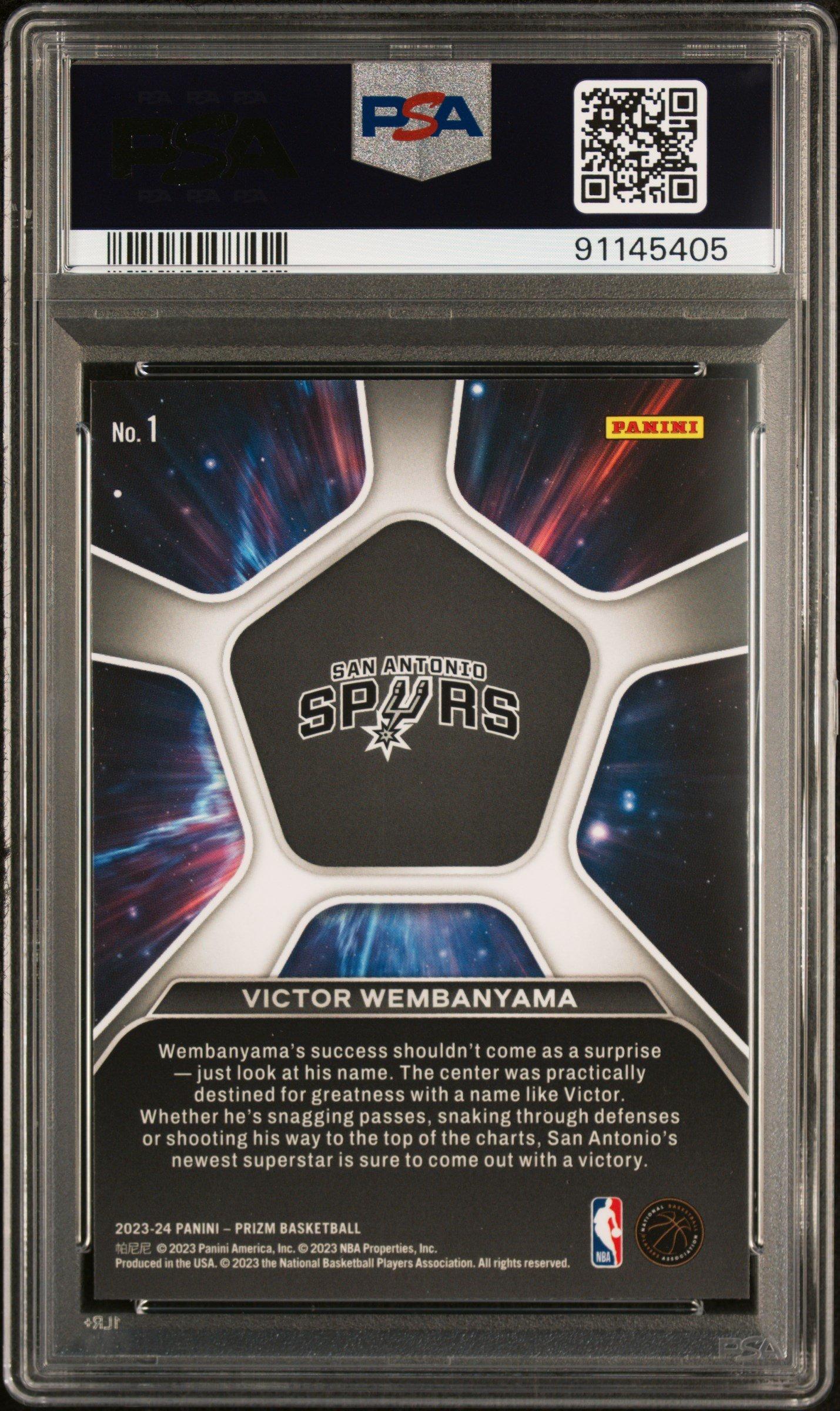 2023 Panini Prizm Deep Space 1 Victor Wembanyama PSA 9 Graded Card