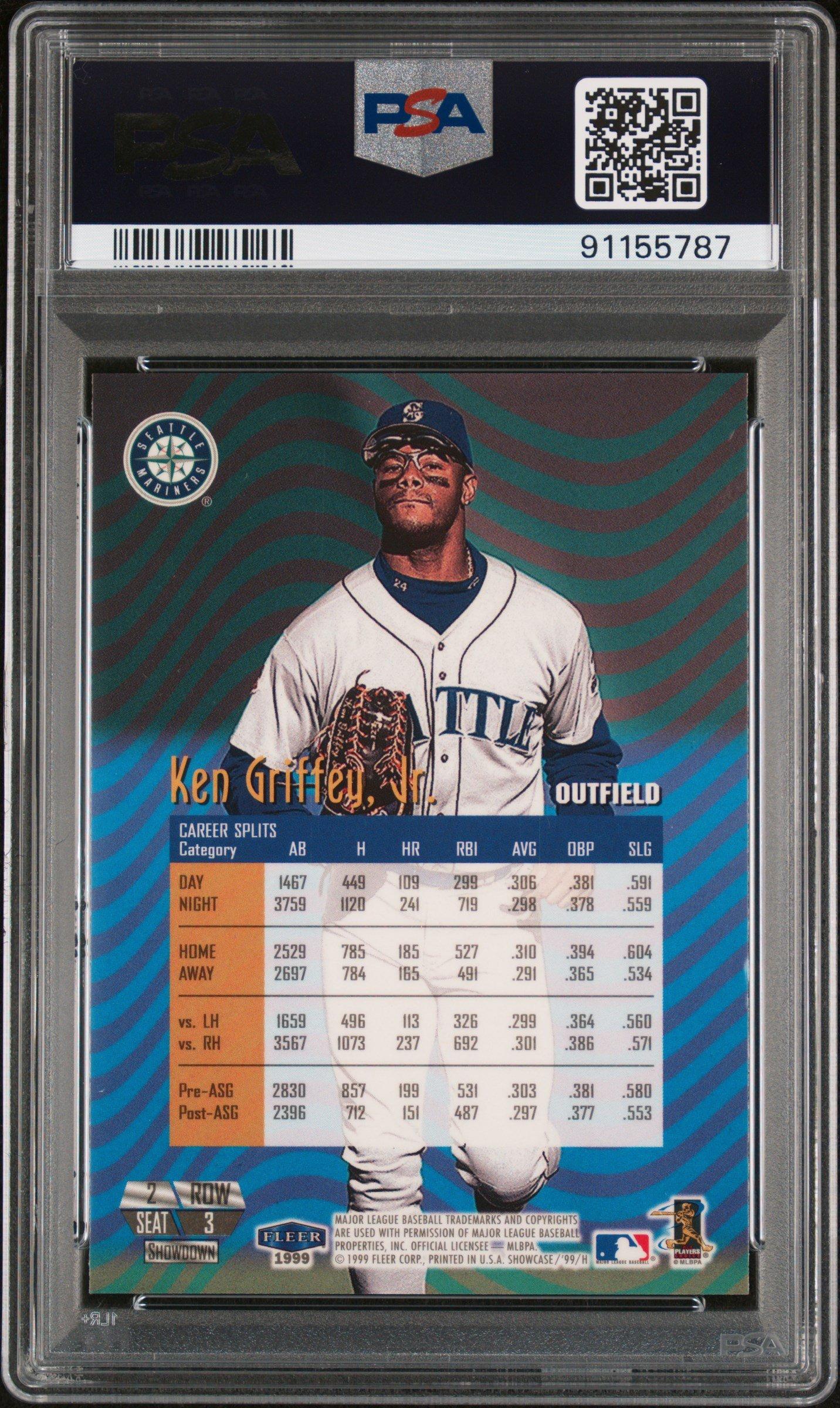 1999 Flair Showcase 3 Ken Griffey Jr. Row 2 PSA 9