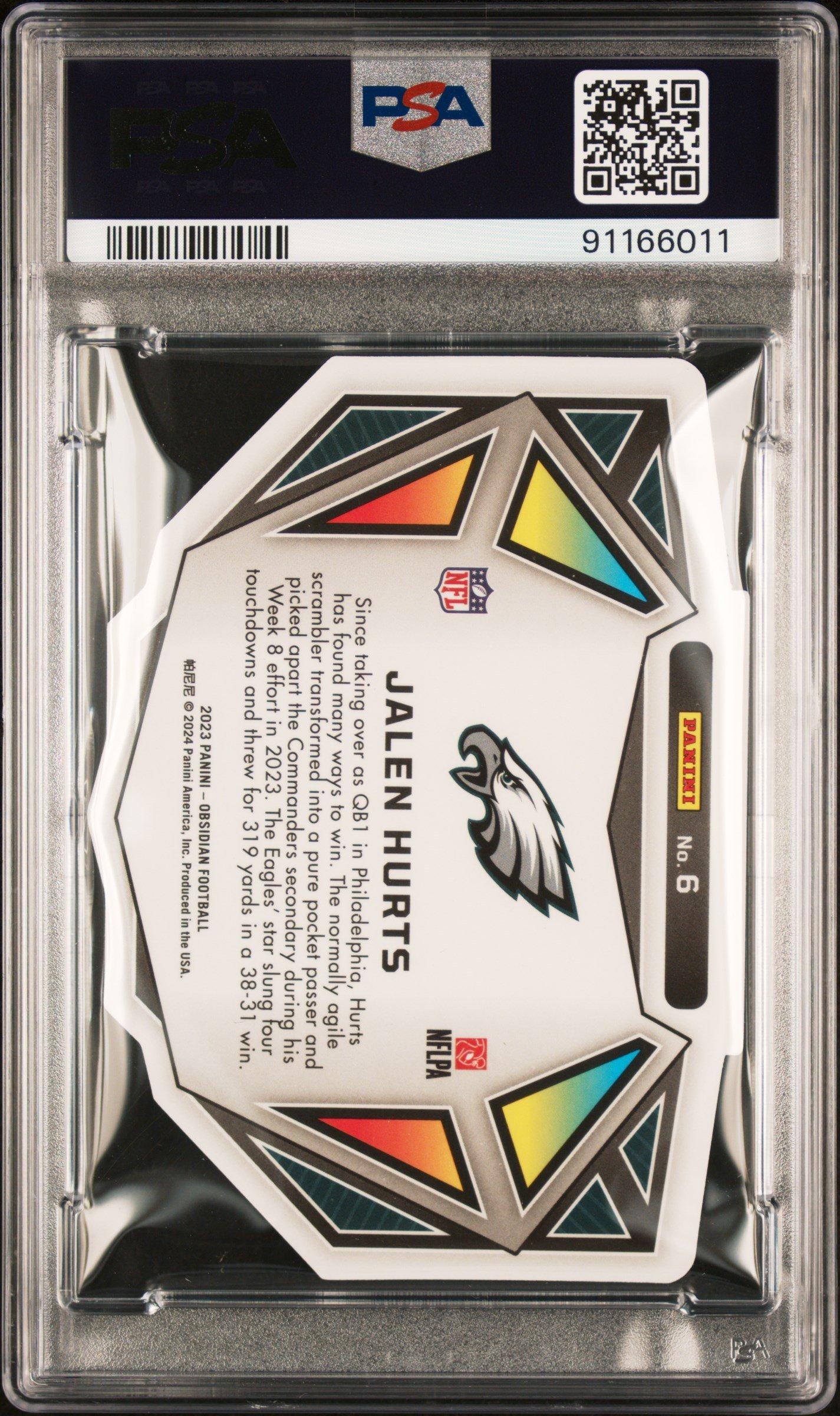 2023 Panini Obsidian Vitreous 6 Jalen Hurts PSA 9
