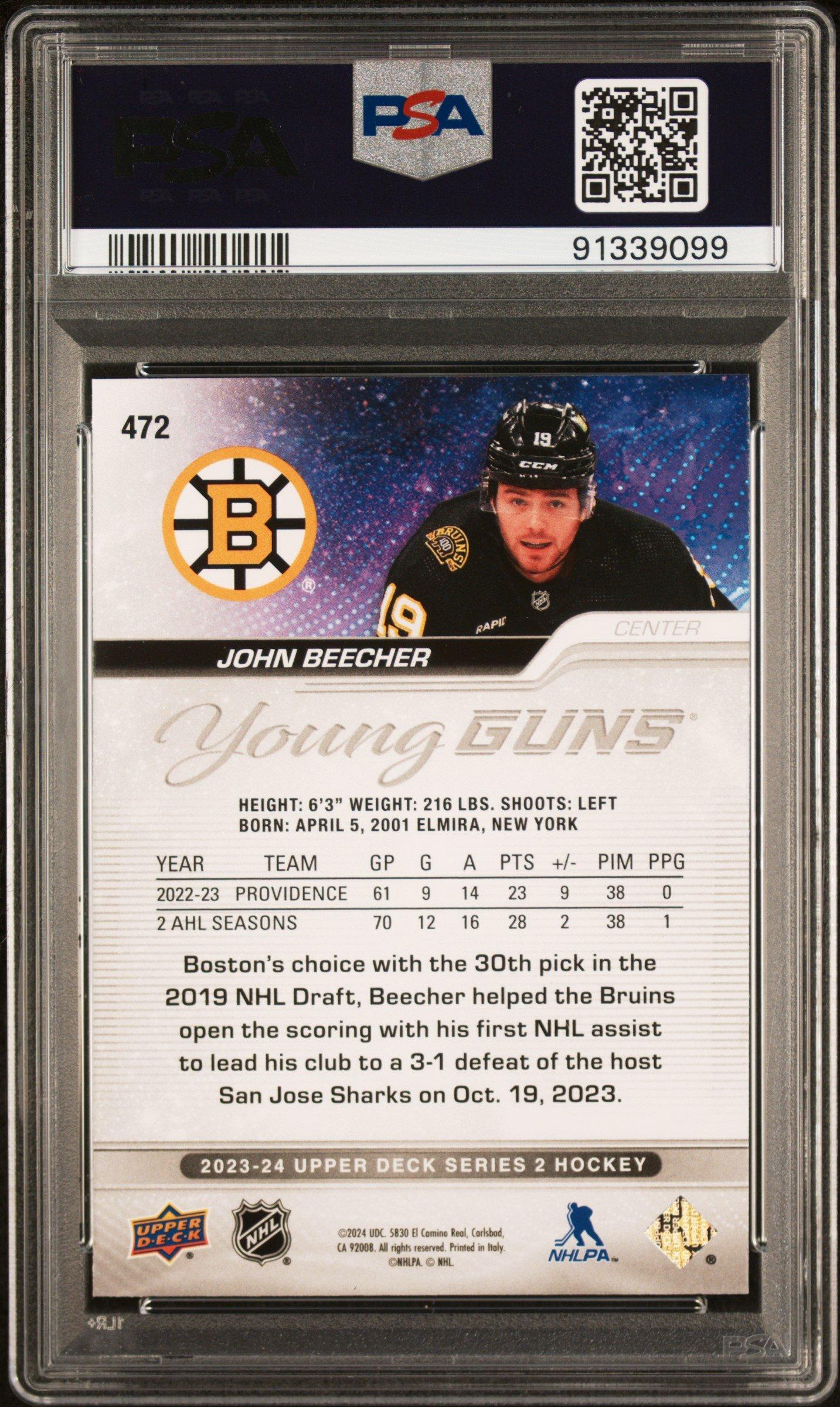 2023 Upper Deck 472 John Beecher PSA 10