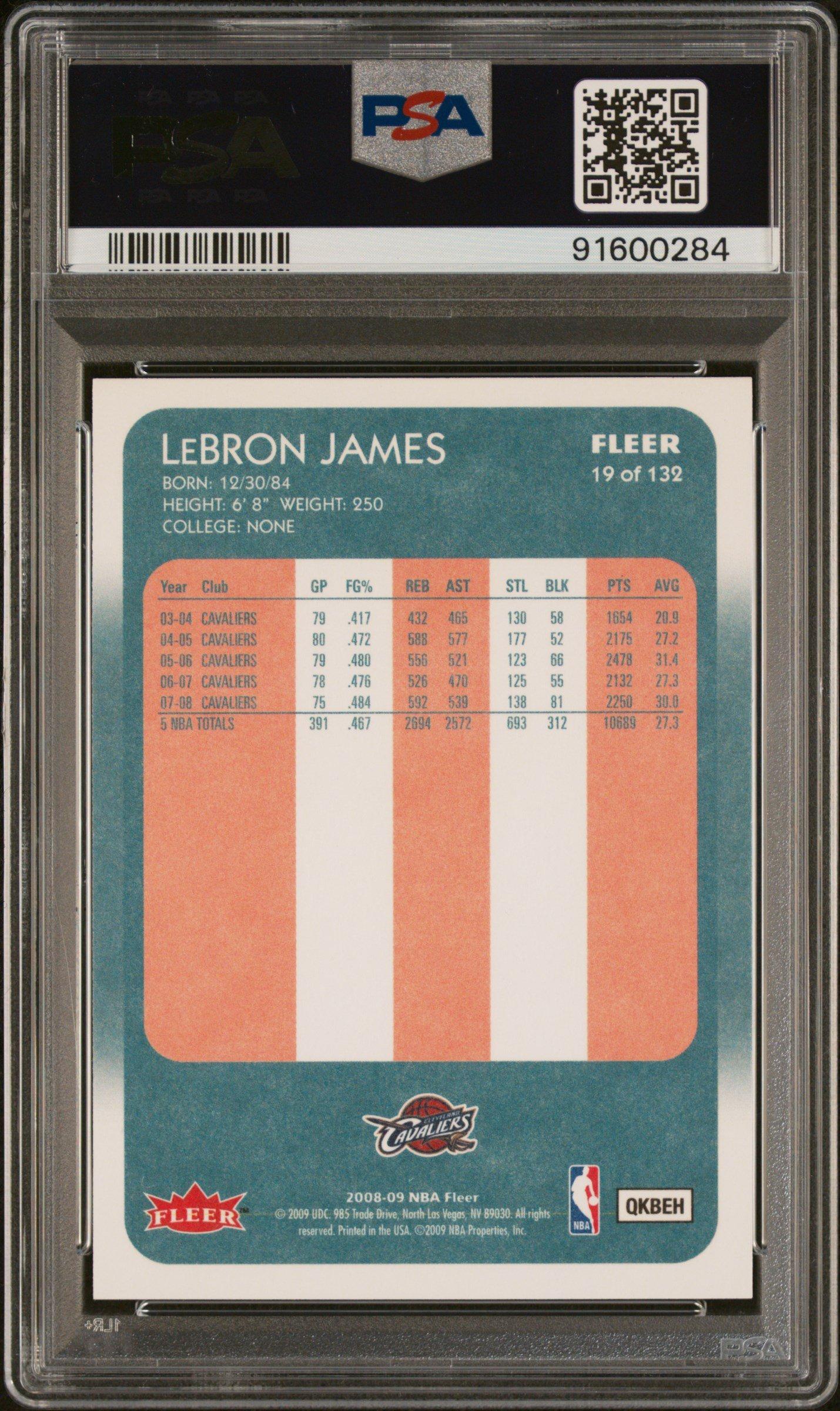 2008 Fleer 1988 Retro 19 Lebron James PSA 10 Graded Card | GameStop