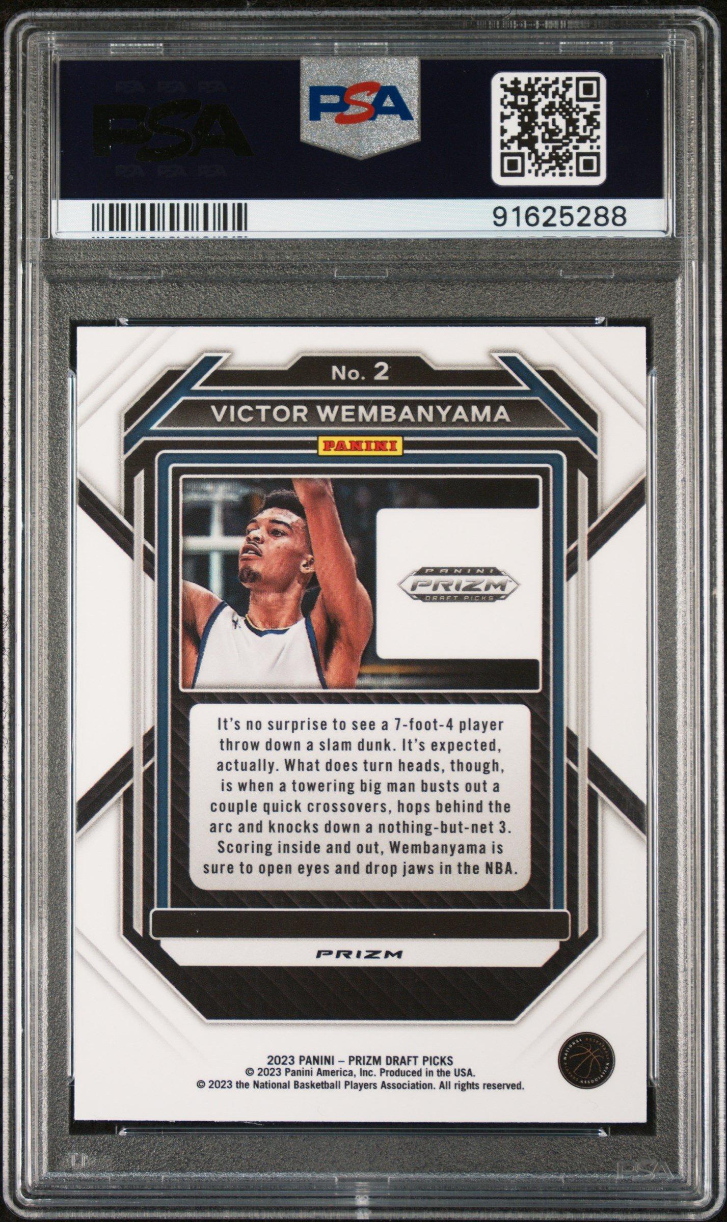 2023 Panini Prizm Draft Picks 2 Victor Wembanyama Green Prizm PSA 9