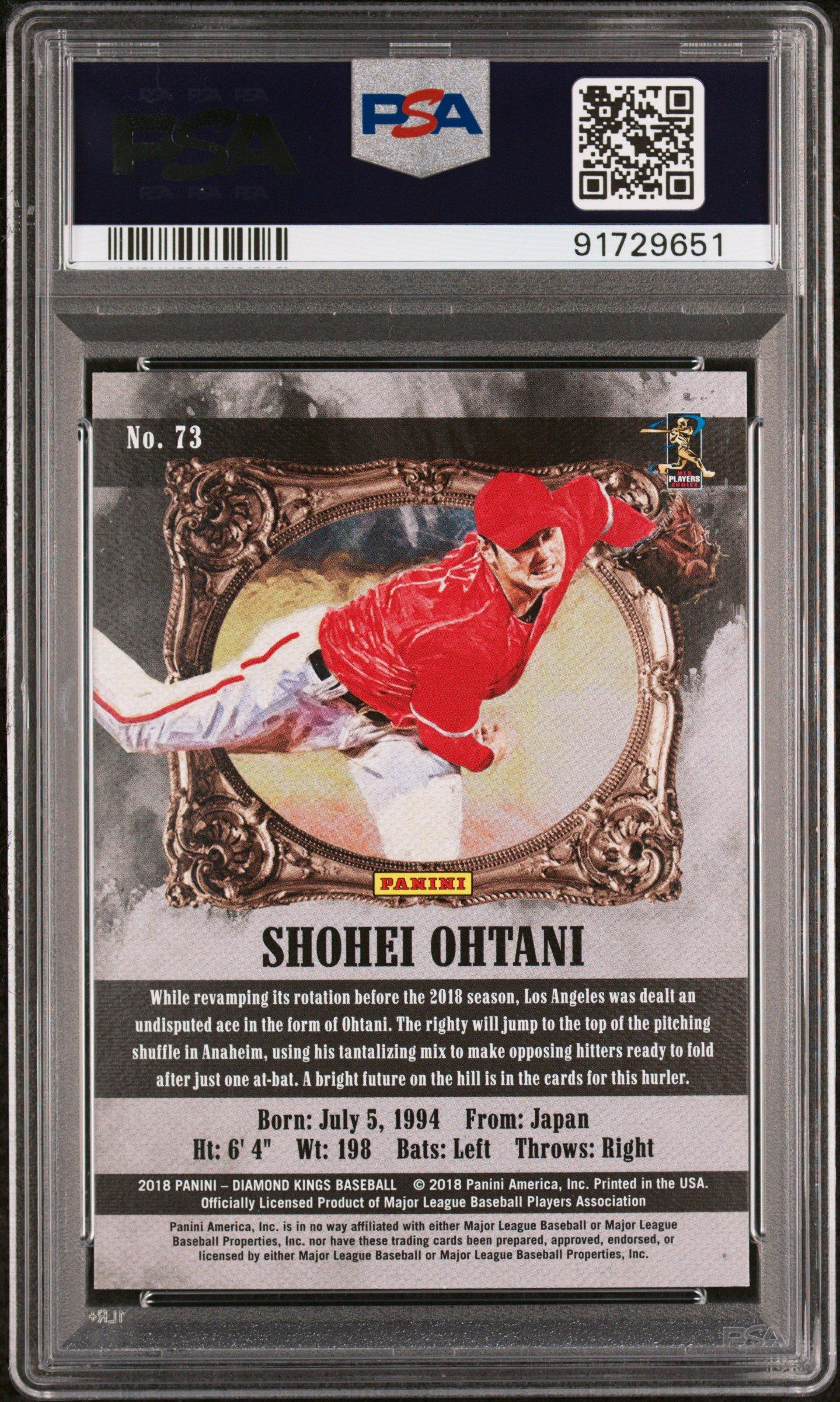 2018 Panini Diamond Kings 73 Shohei Ohtani Sepia PSA 10