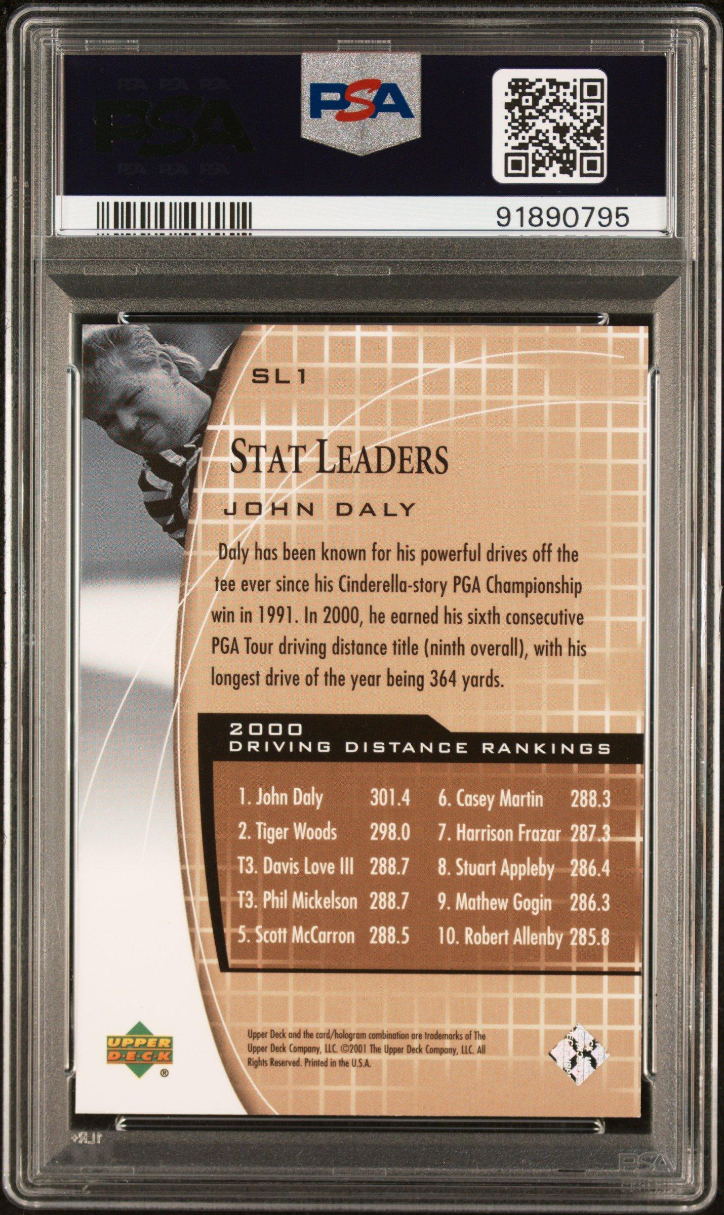 2001 Upper Deck Stat Leaders Sl1 John Daly PSA 10