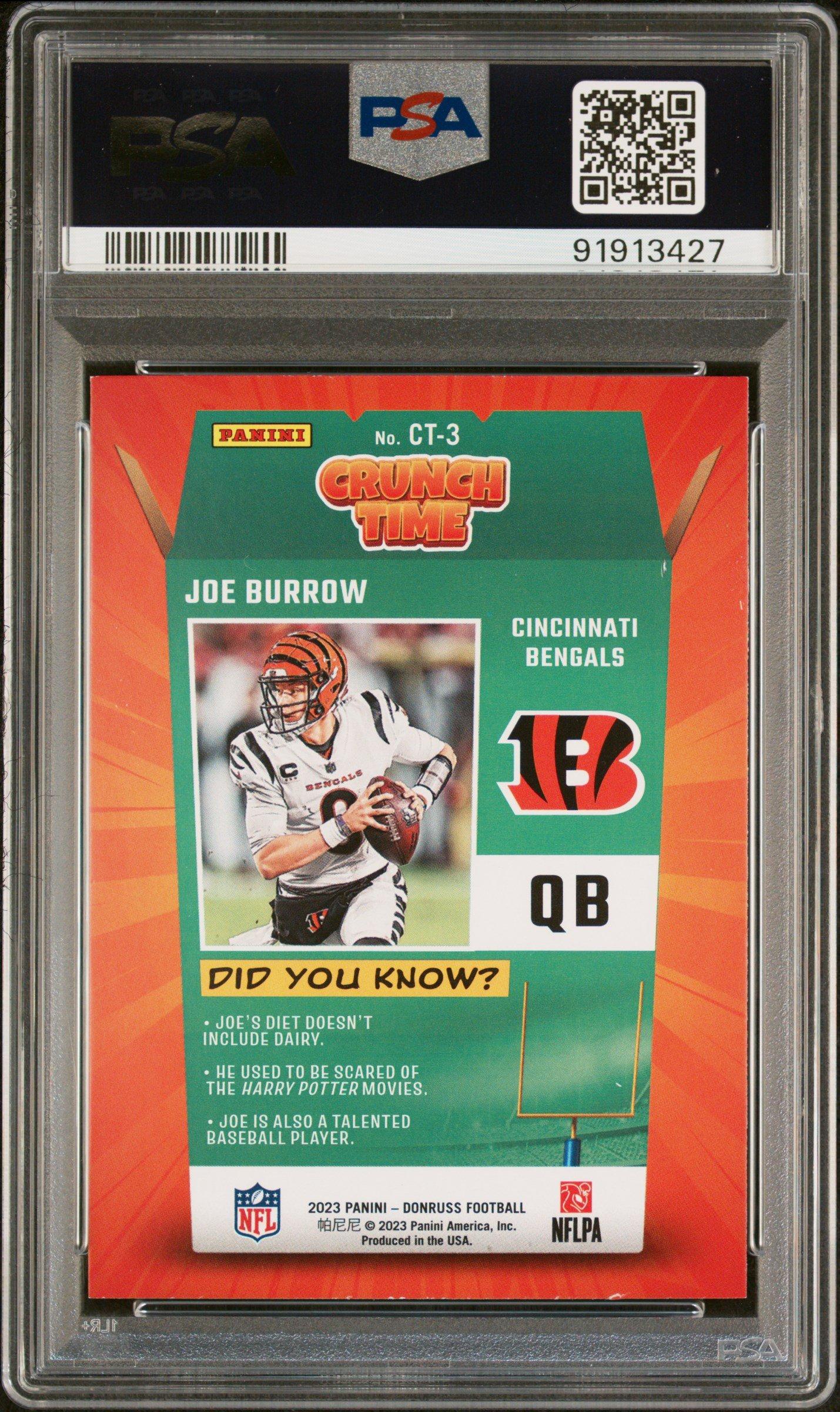 2023 Panini Donruss Crunch Time Ct3 Joe Burrow PSA 9