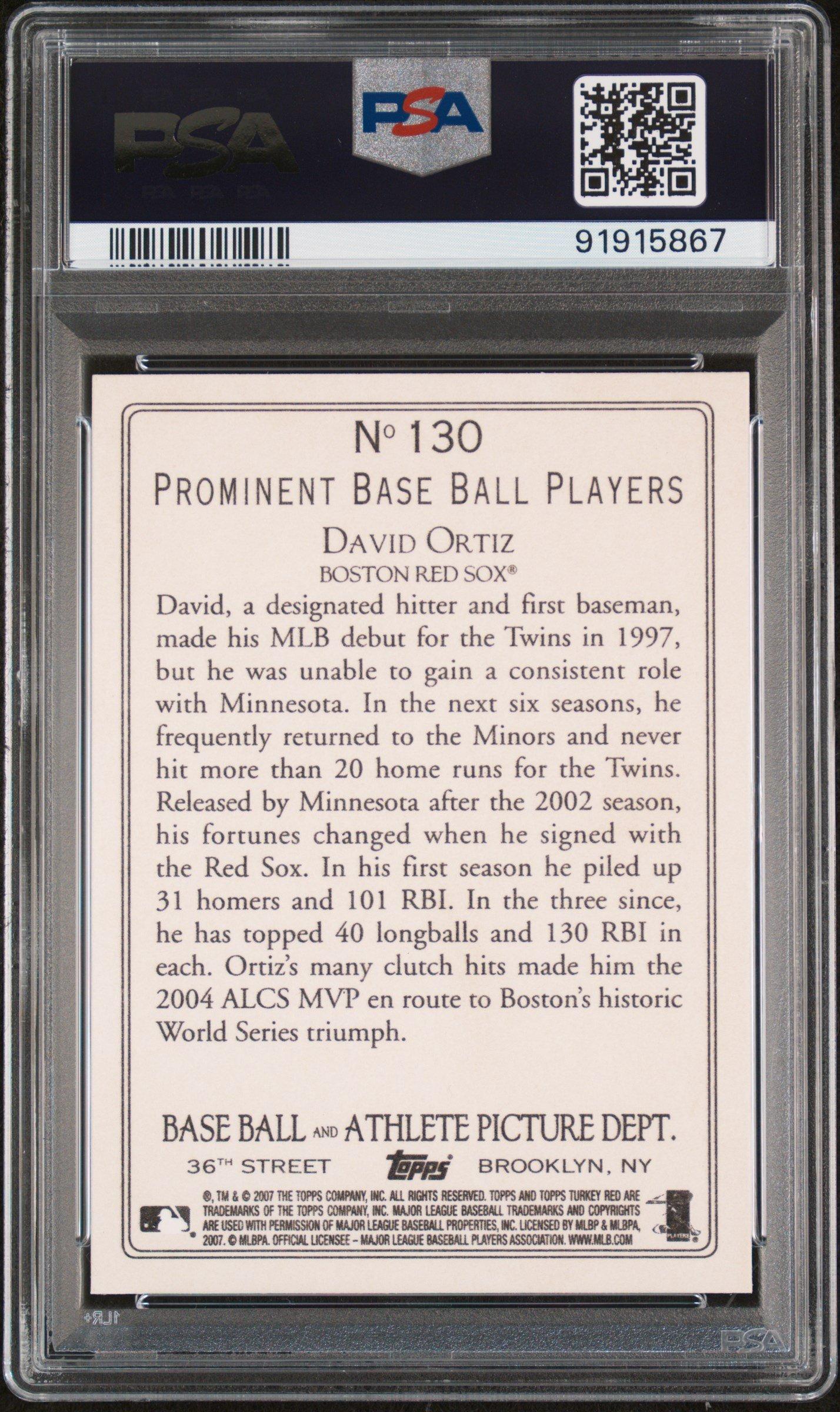 2007 Topps Turkey Red 130 David Ortiz PSA 10