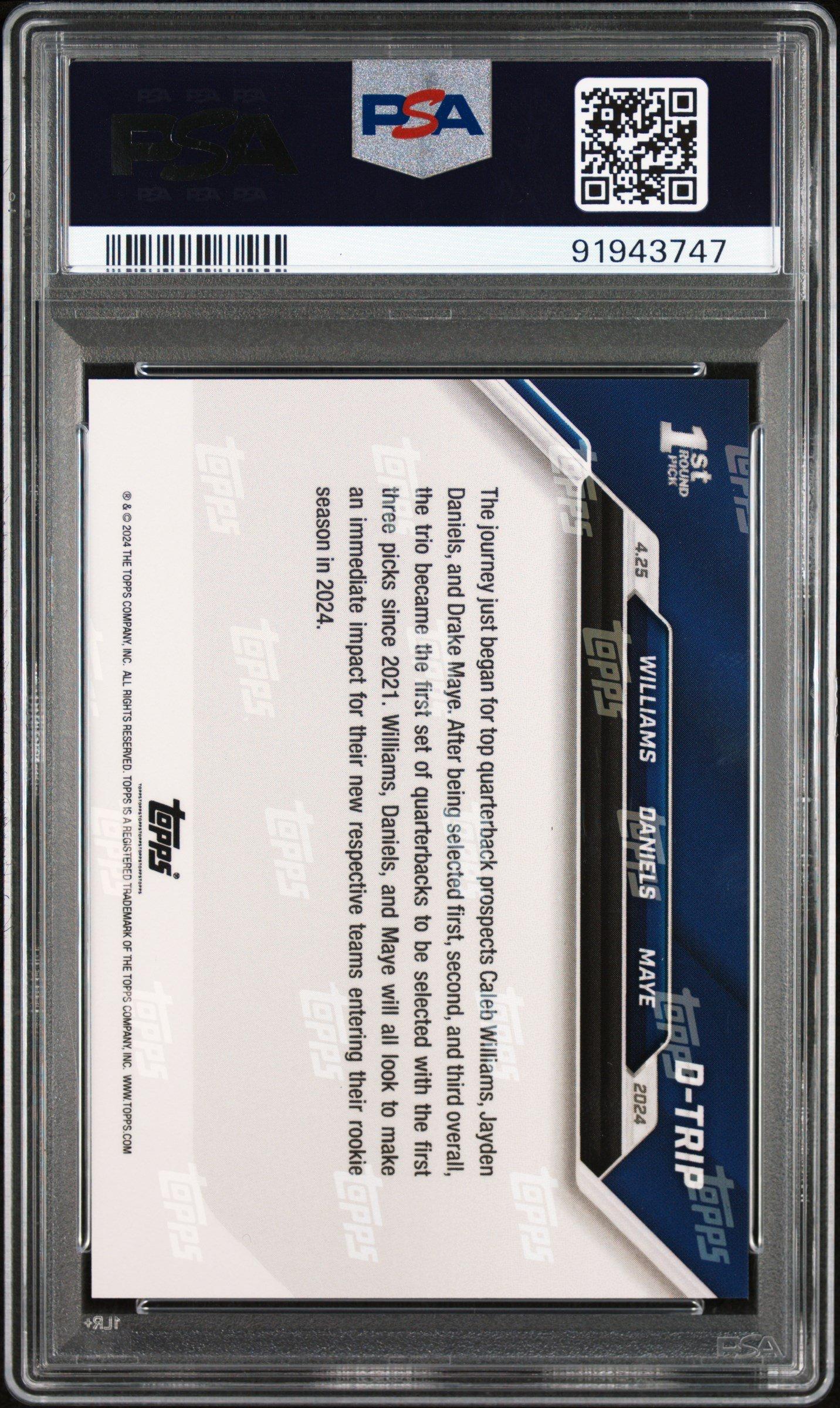 2024 Topps Now Dtrip Jayden Daniels\caleb Williams\drake Maye PSA