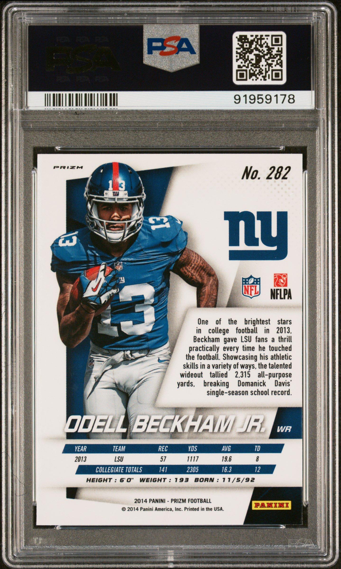 2014 Panini Prizm 282 Odell Beckham Jr. Red Prizm PSA 10