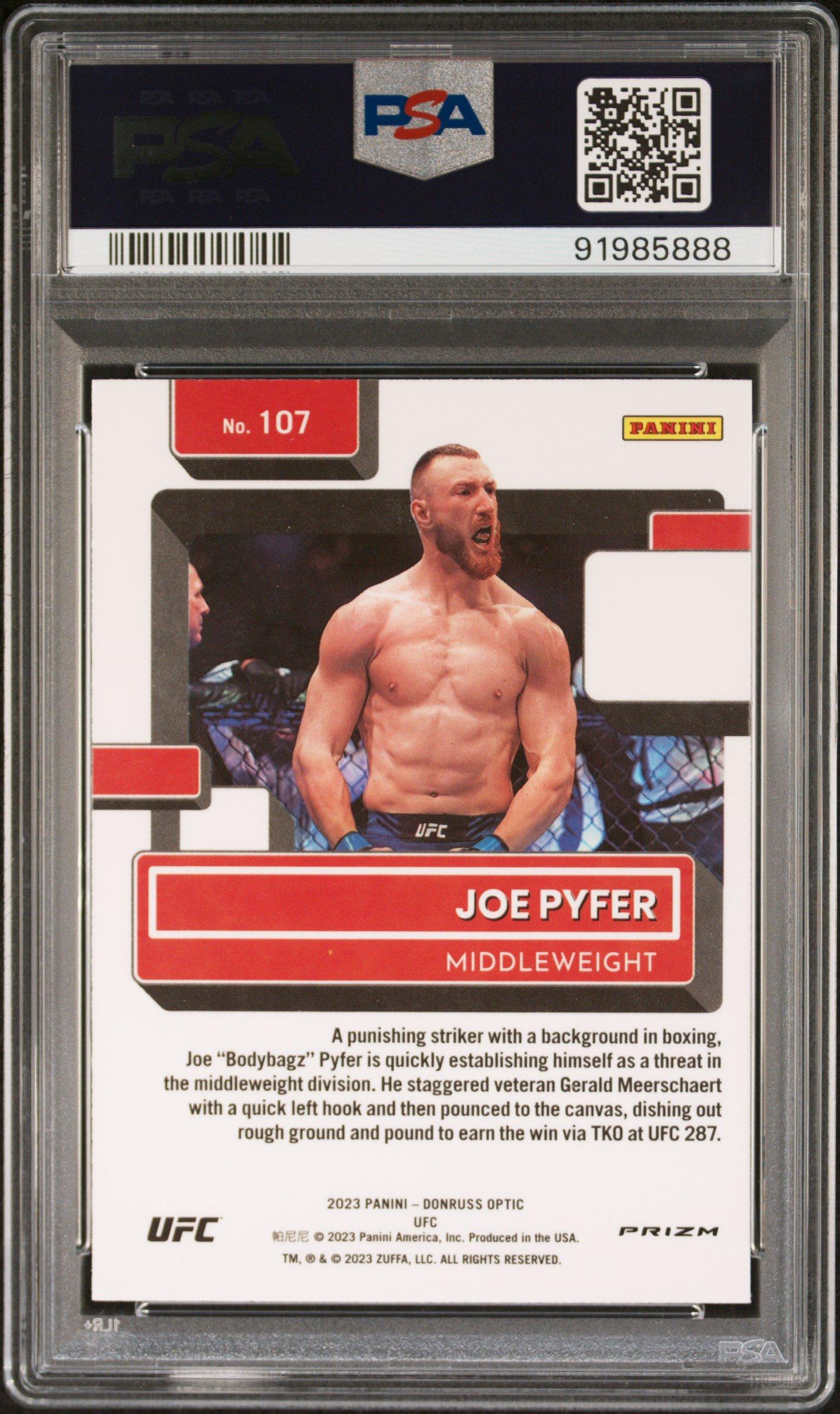 2023 Panini Donruss Optic Ufc 107 Joe Pyfer White Sparkle PSA 10