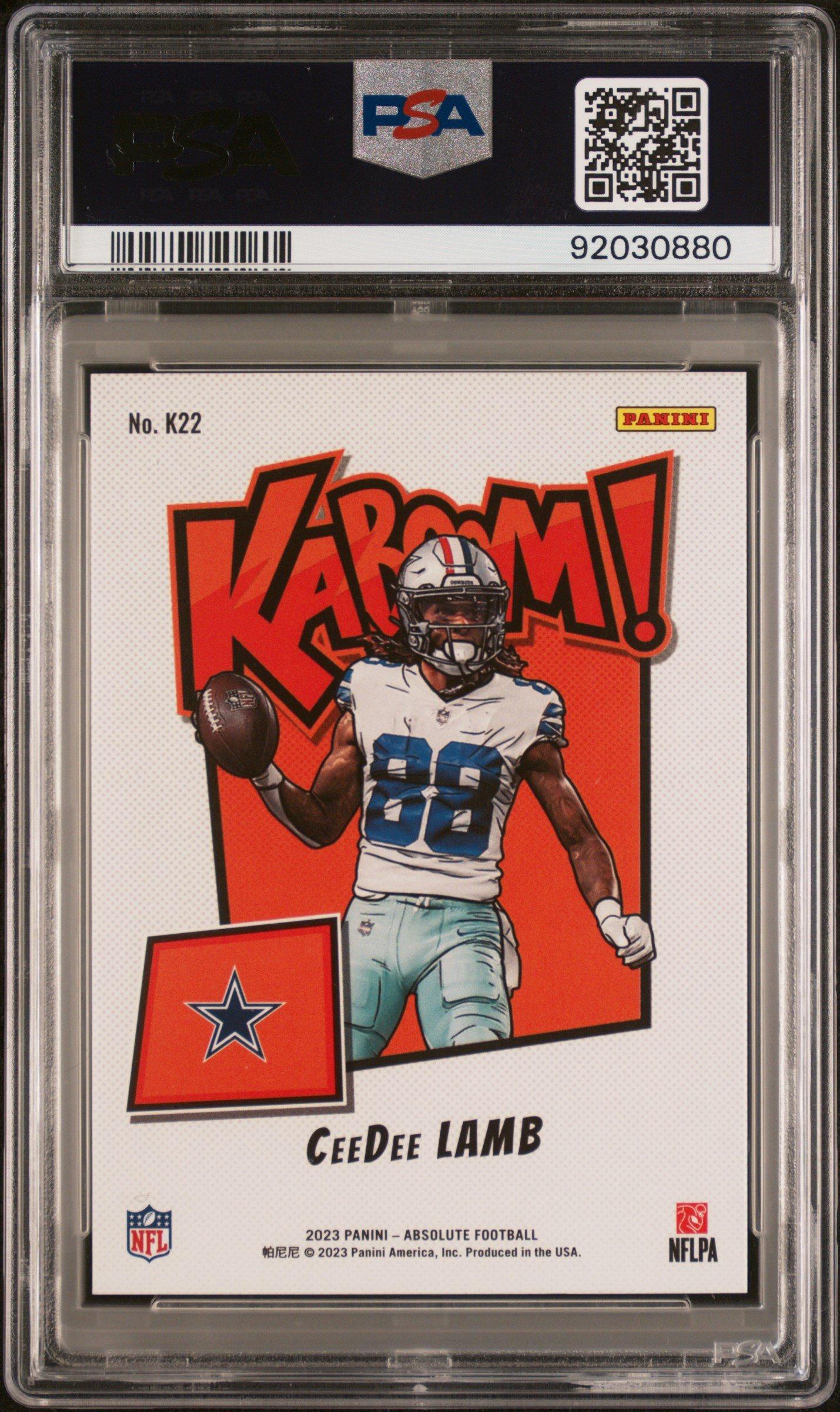 2023 Panini Absolute Kaboom! Vertical K22 Ceedee Lamb PSA 9