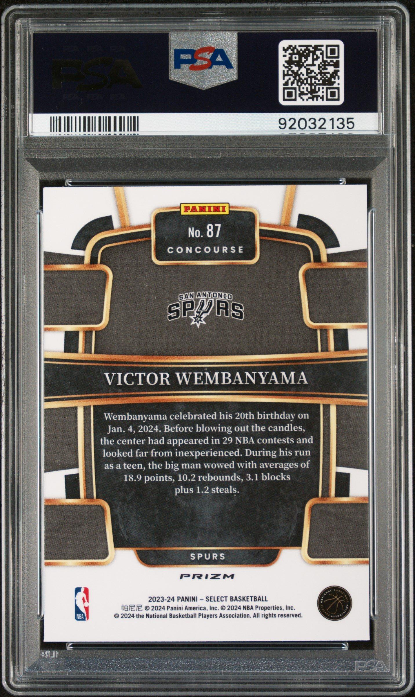 2023 Panini Select Victor Wembanyama Cracked Ice PSA