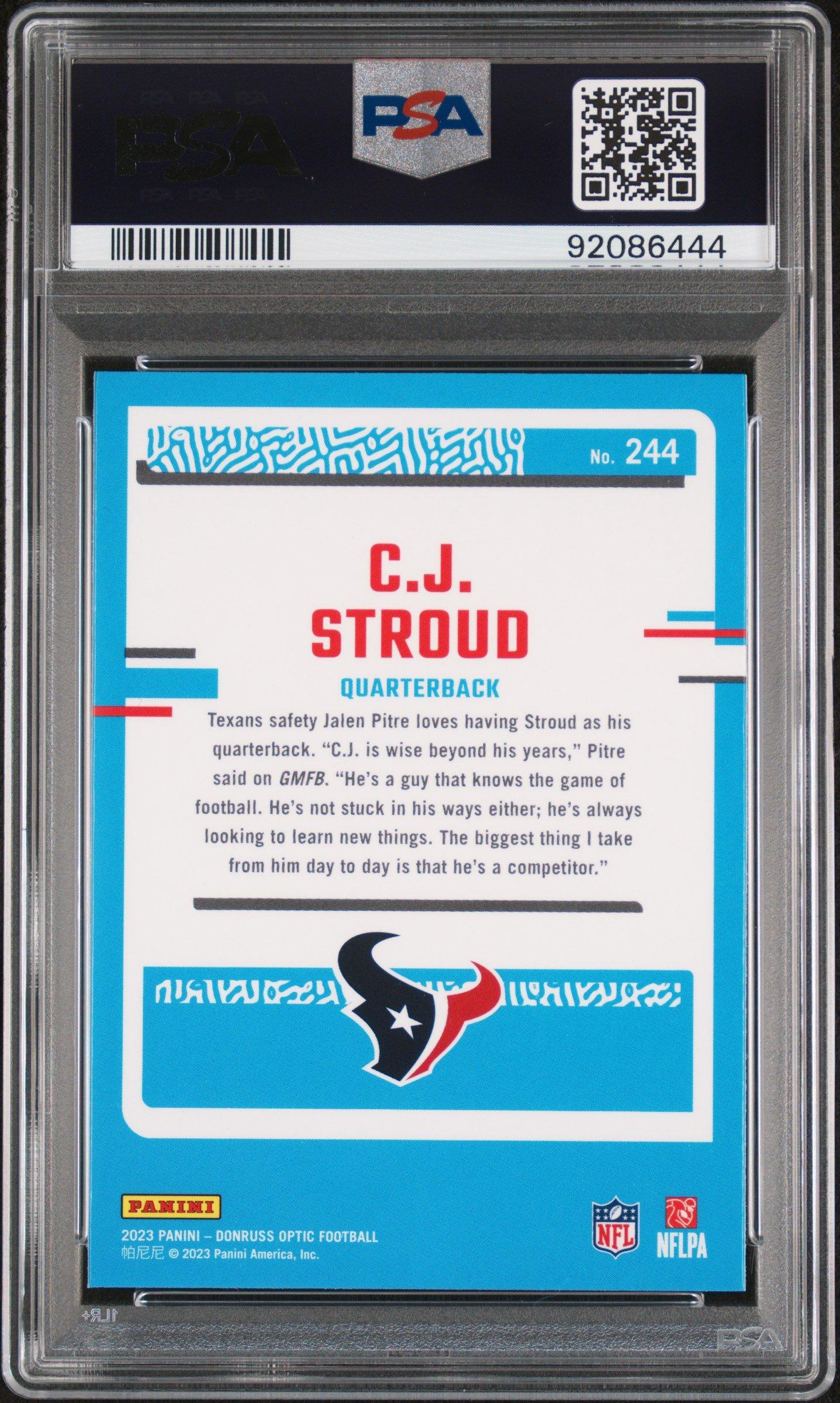 2023 Panini Donruss Optic 244 Cj Stroud PSA