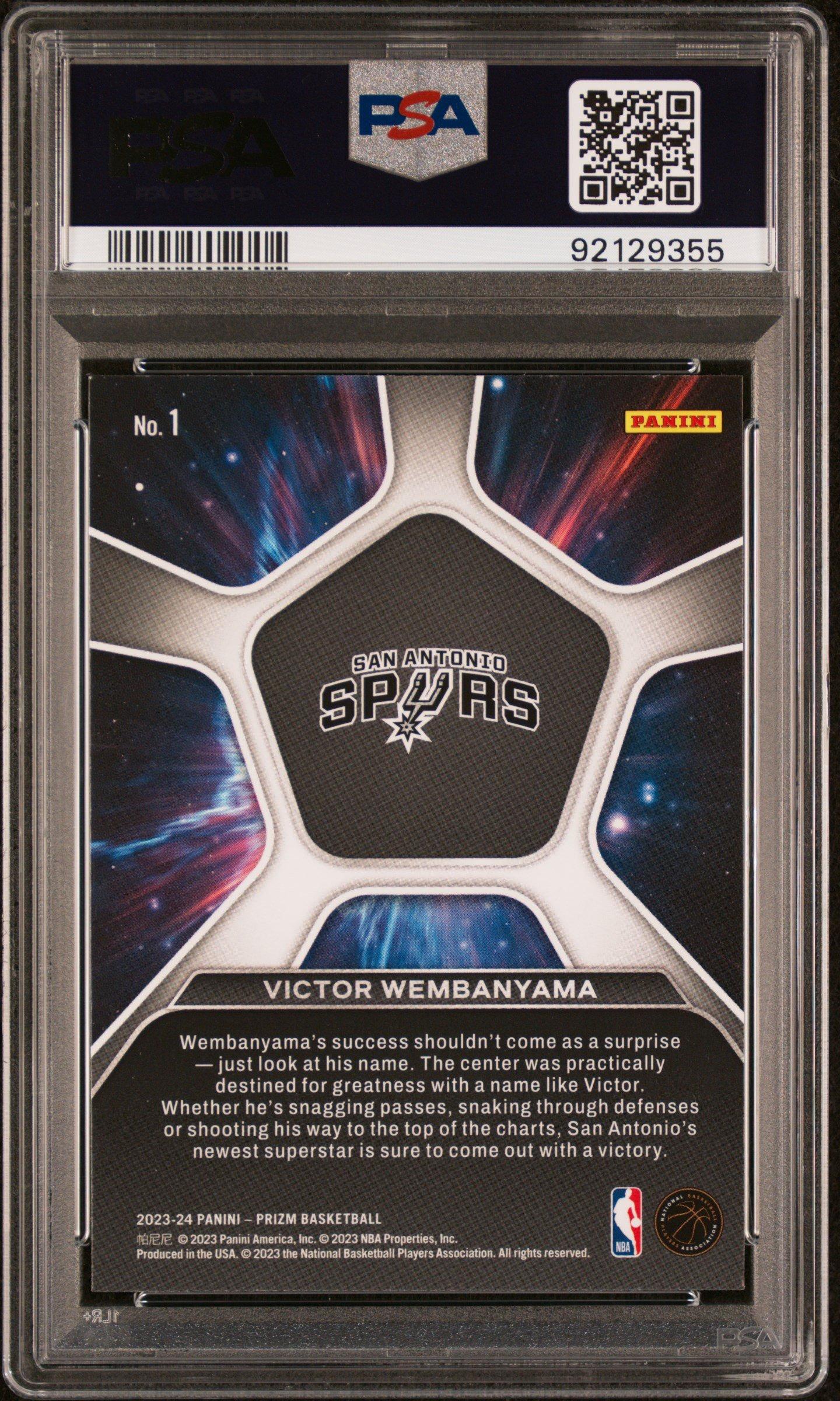 2023 Panini Prizm Deep Space 1 Victor Wembanyama PSA