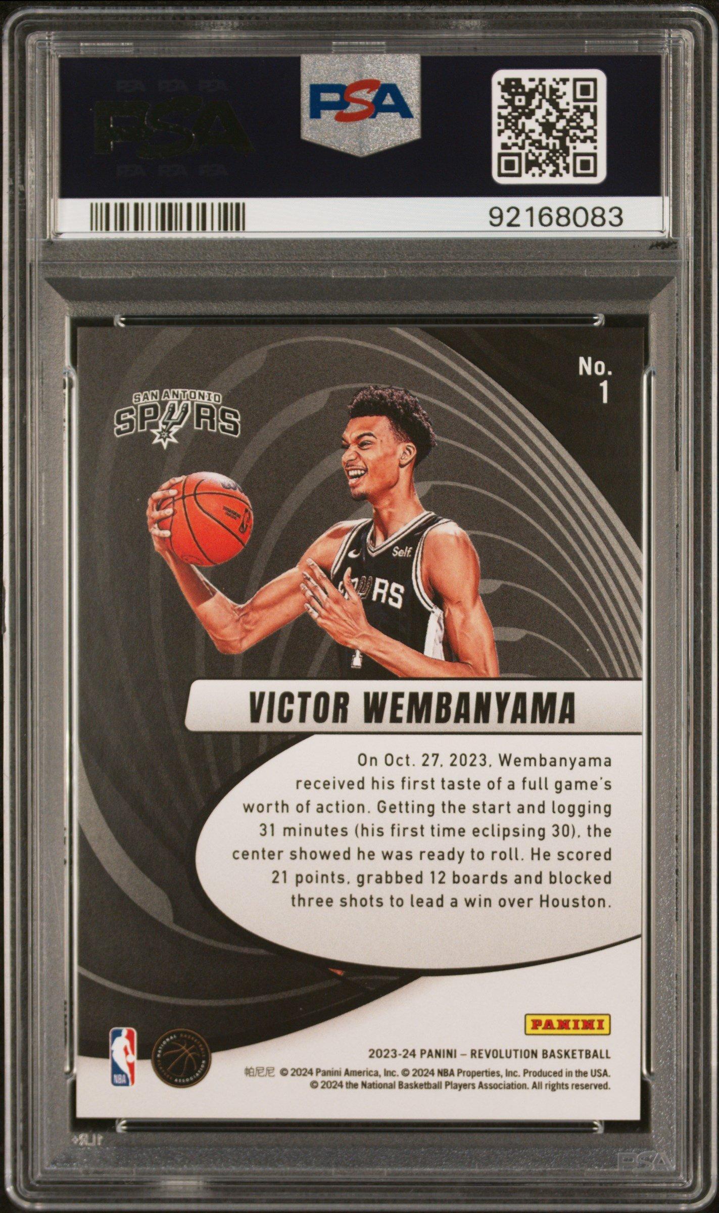 2023 Panini Revolution Vortex 1 Victor Wembanyama PSA 9