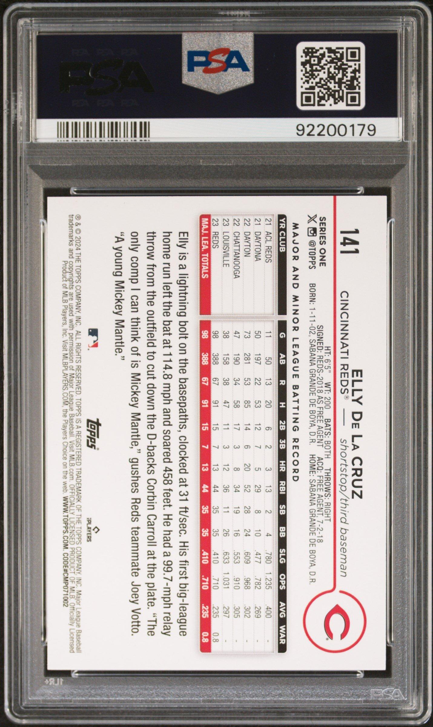 2024 Topps 141 Elly De La Cruz PSA 10