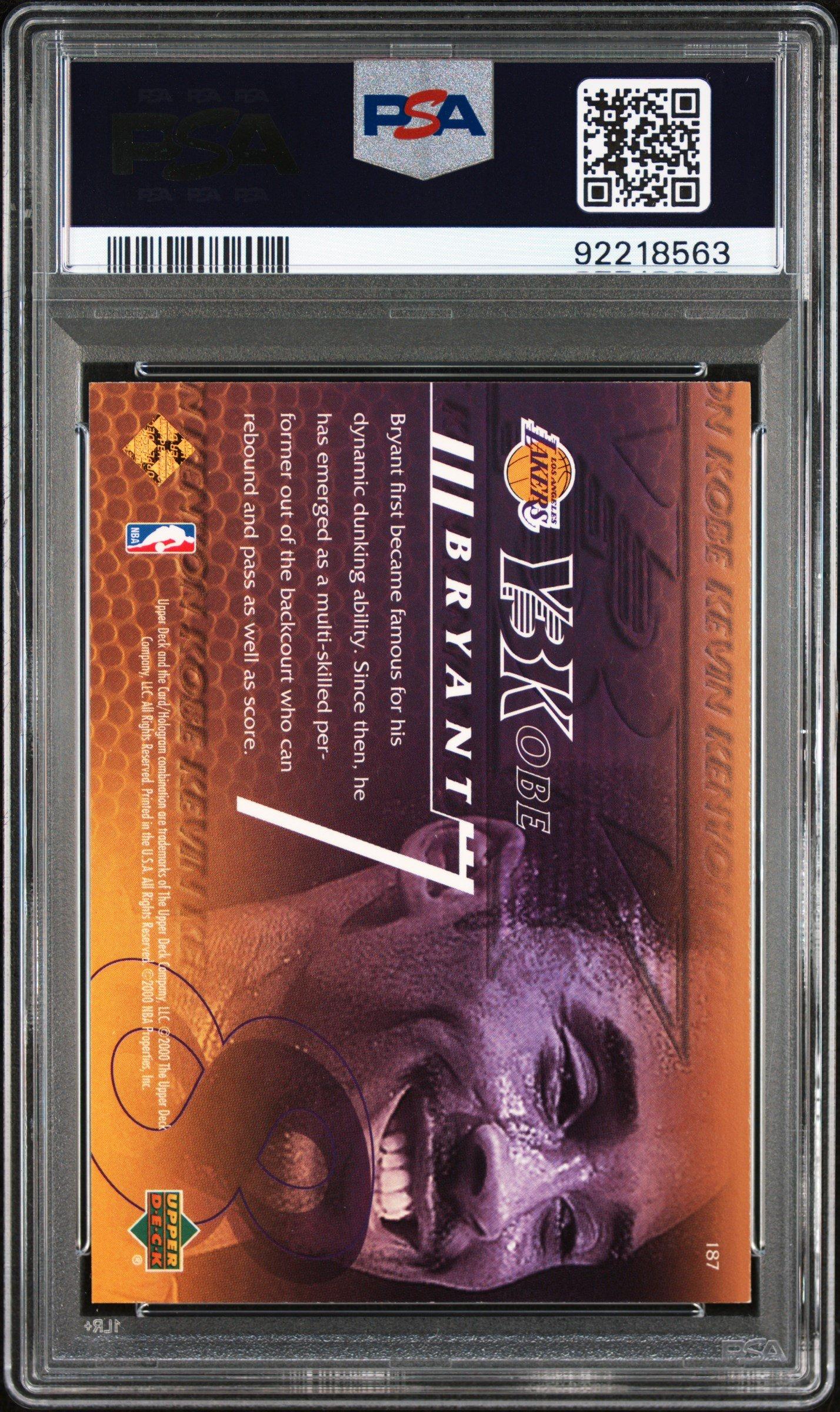 2000 Upper Deck 187 Kobe Bryant PSA 9
