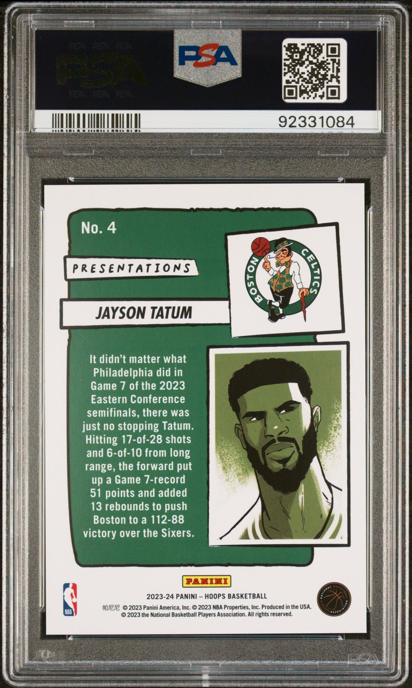 2023 Panini Nba Hoops Presentations 4 Jayson Tatum PSA 9