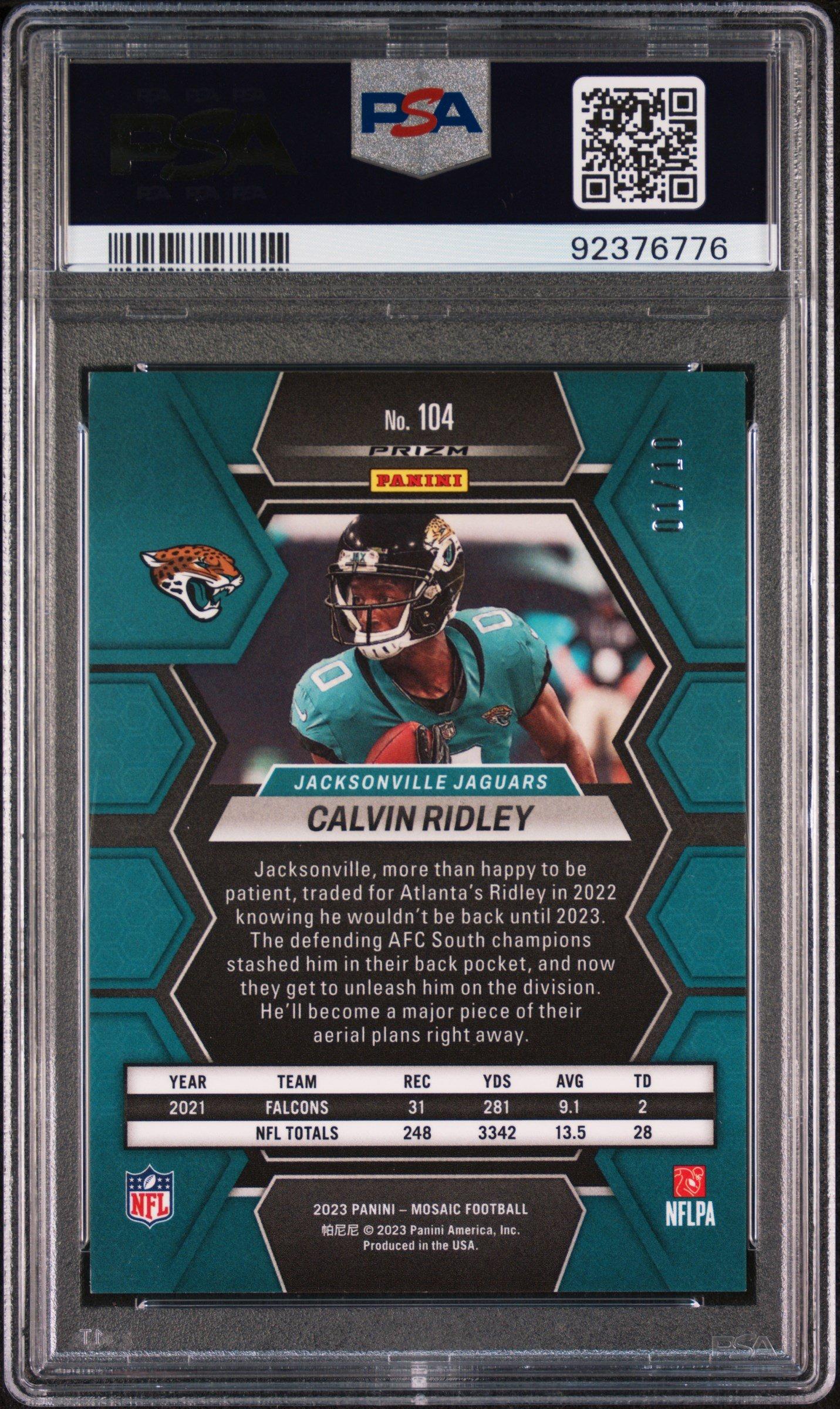 2023 Panini Mosaic 104 Calvin Ridley Gold PSA 8