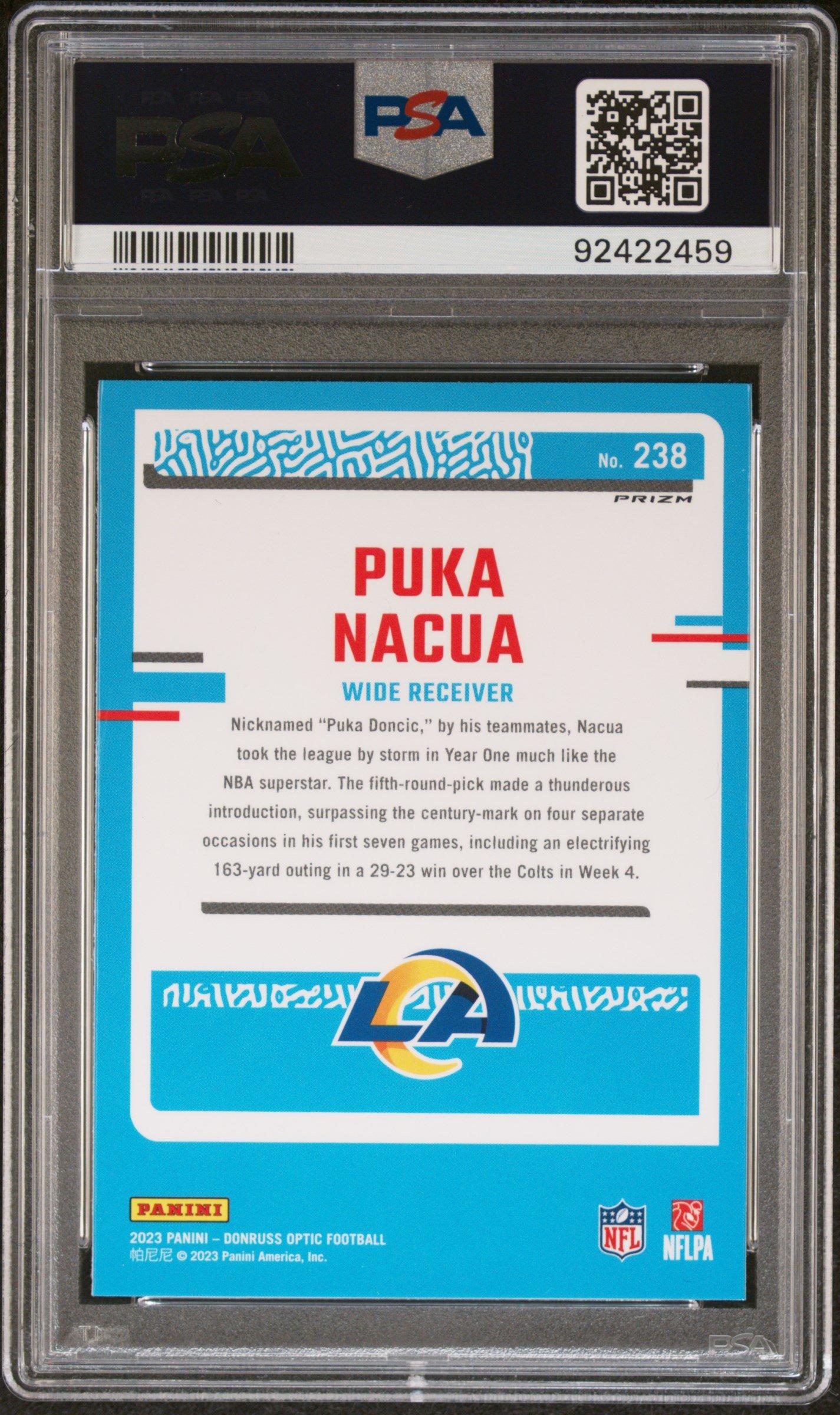 2023 Panini Donruss Optic 238 Puka Nacua Purple Shock PSA 10