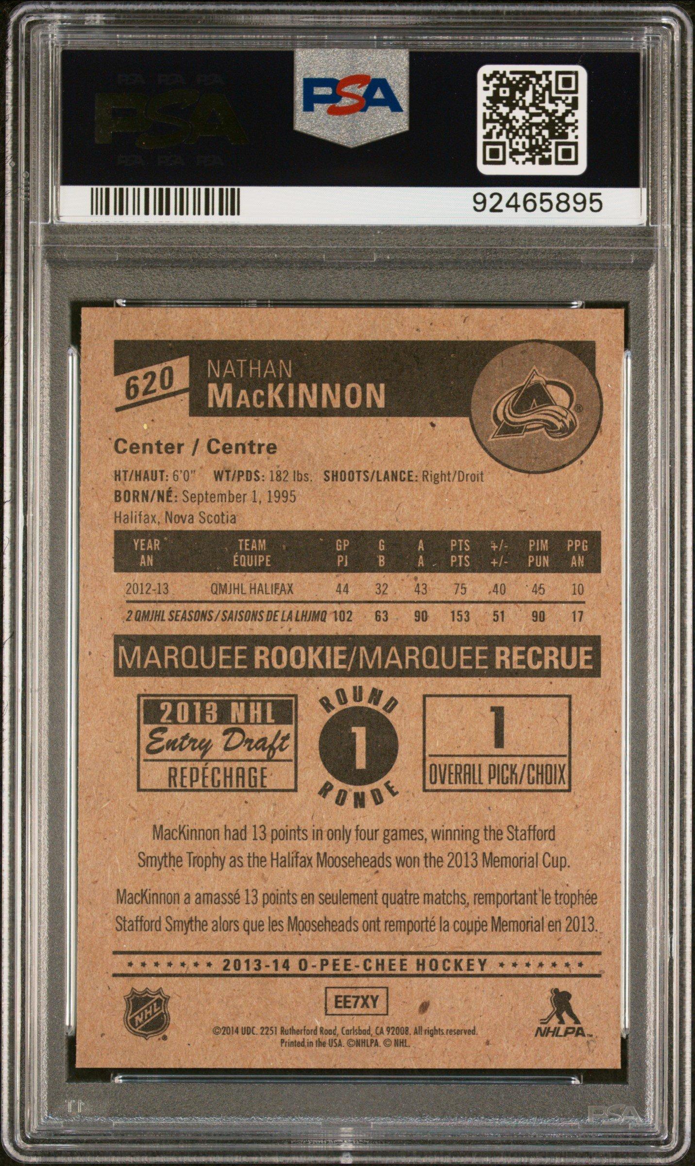 2013 O-pee-chee 620 Nathan Mackinnon PSA 9