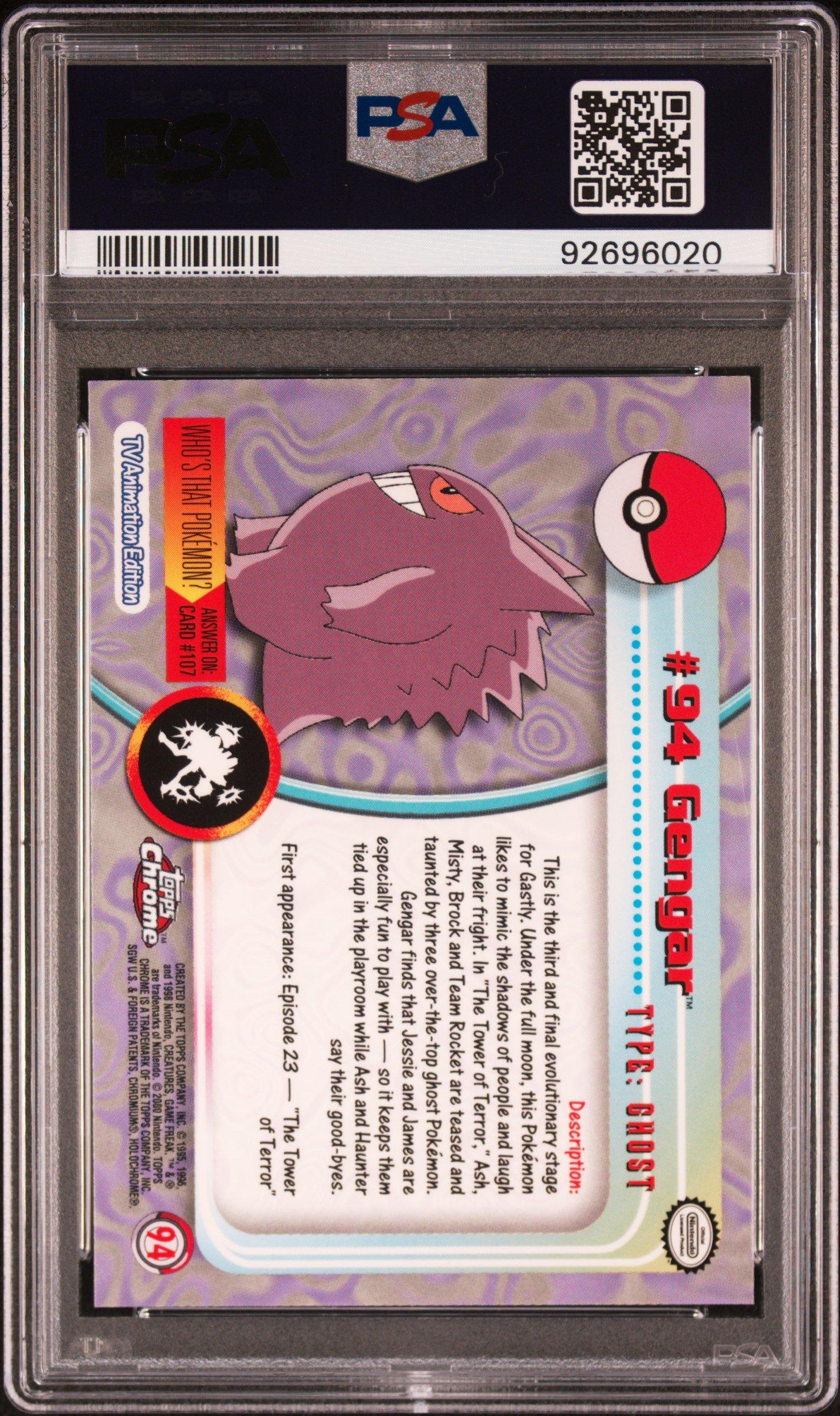2000 Topps Chrome Pokemon T.v. 94 Gengar PSA 10 Graded Card | GameStop
