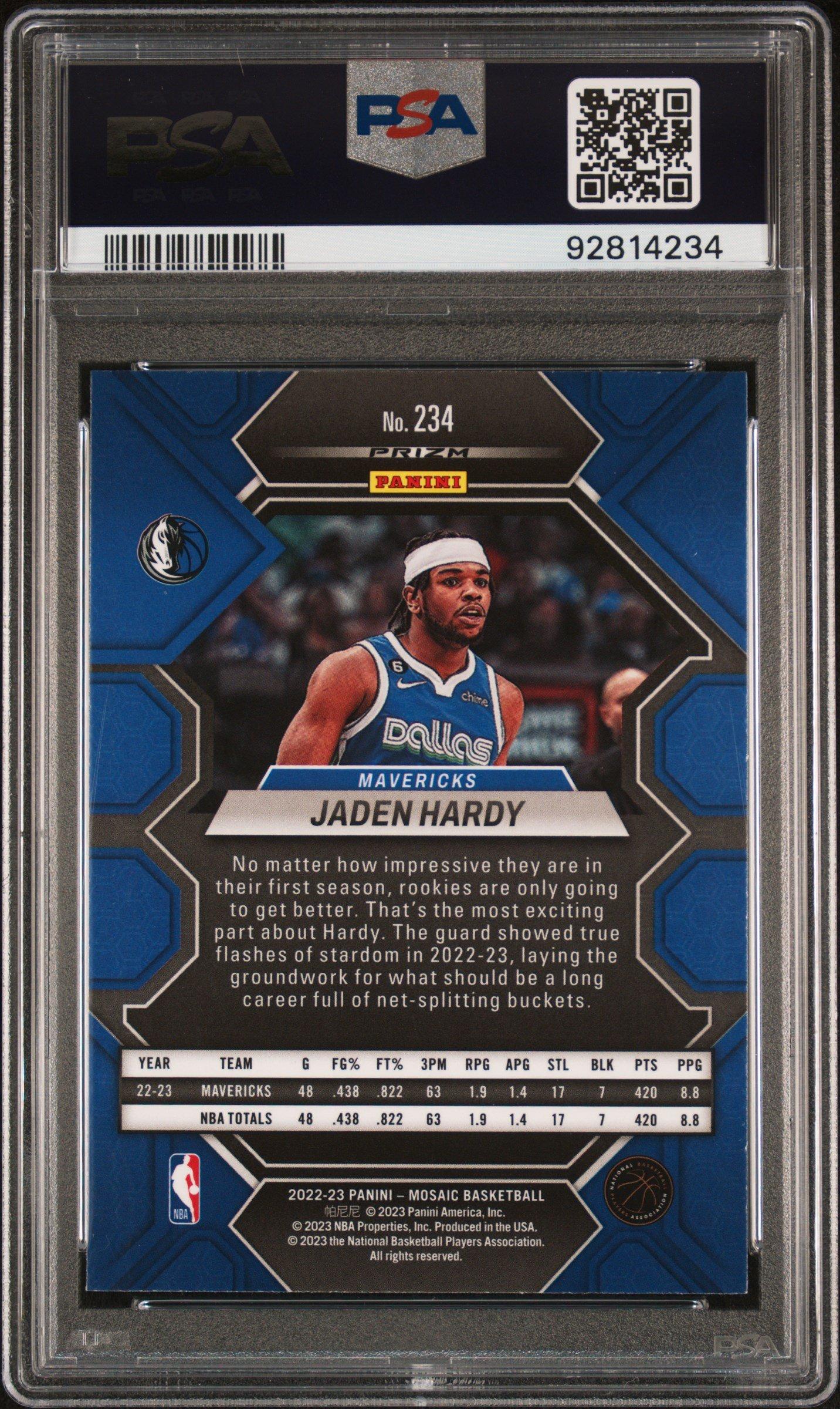 2022 Panini Mosaic 234 Jaden Hardy Red PSA 10