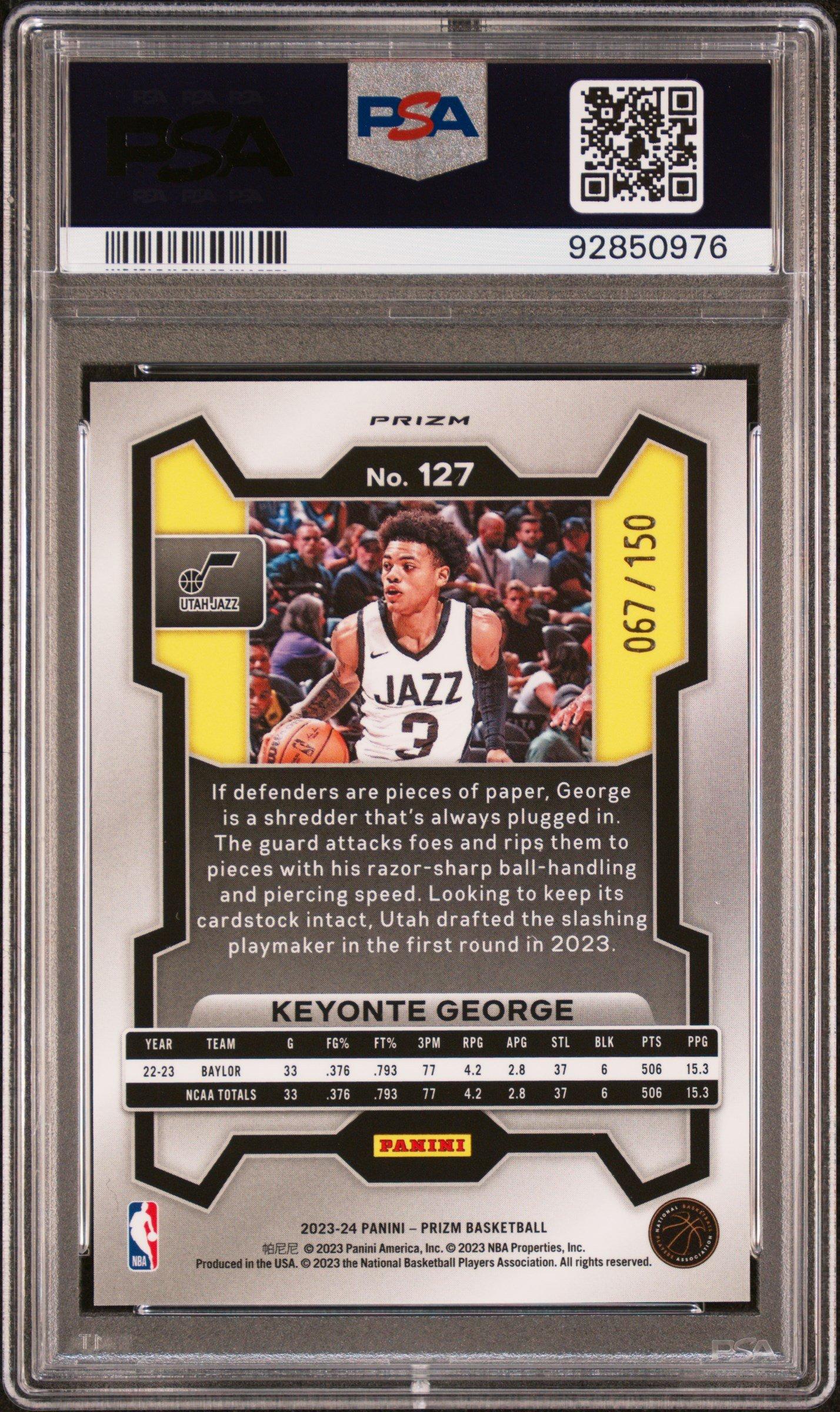 2023 Panini Prizm 127 Keyonte George Premium Factory Set PSA 10