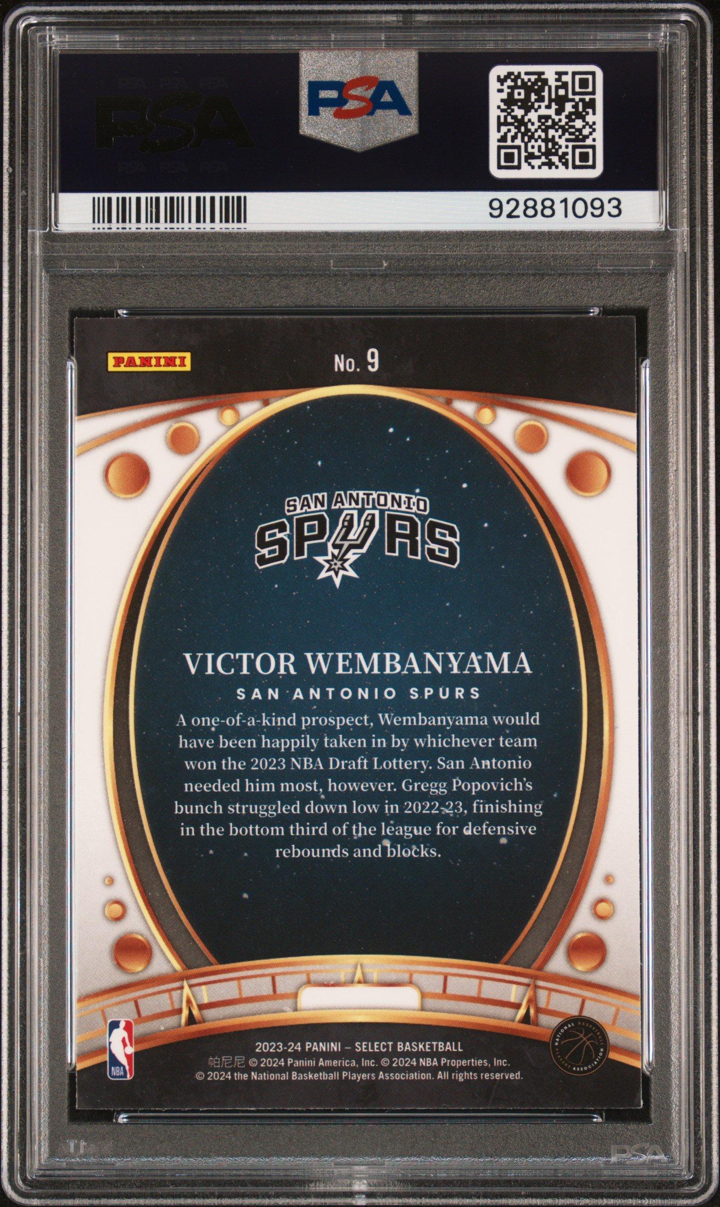 2023 Panini Select Lodestars 9 Victor Wembanyama PSA