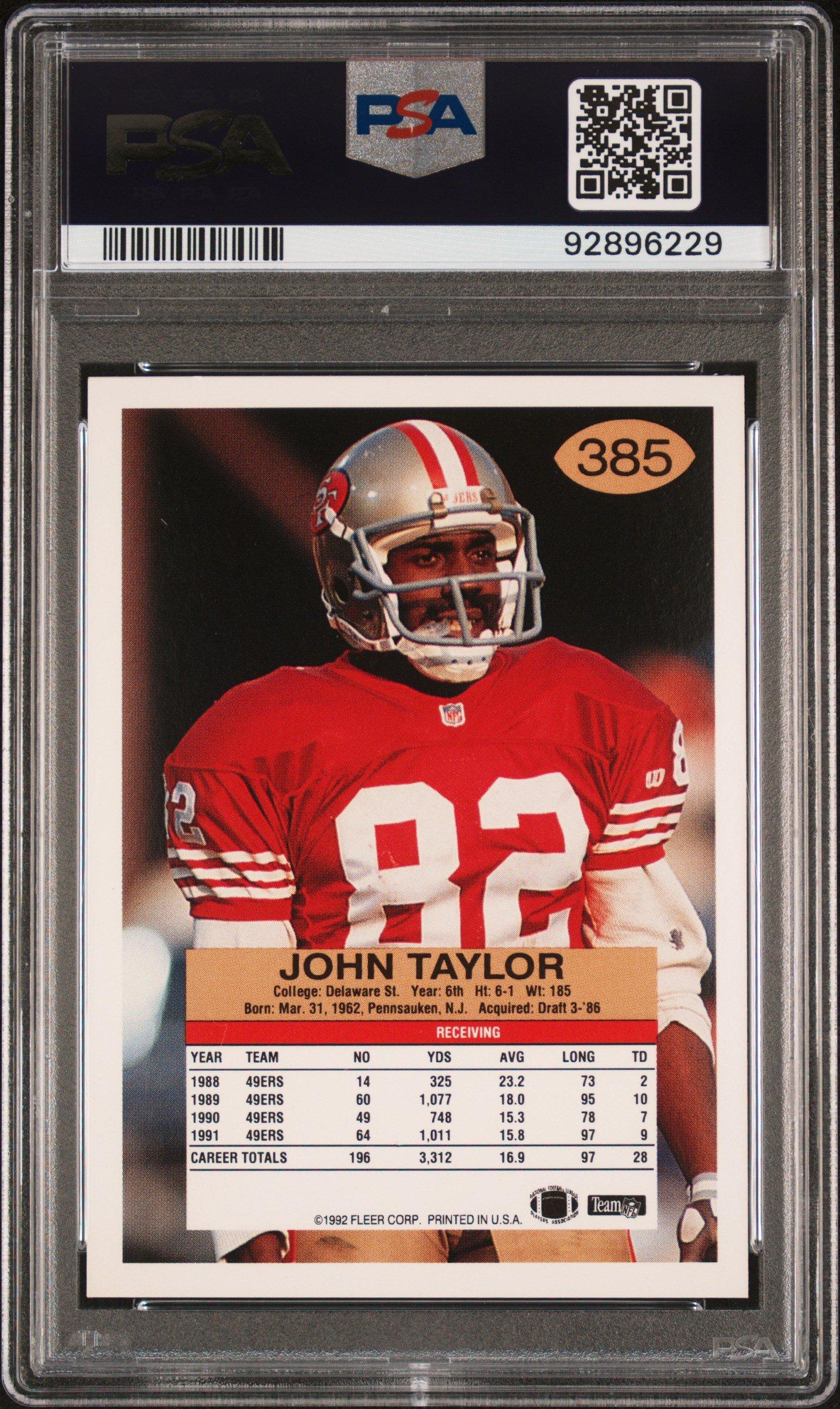 1992 Fleer 385 John Taylor PSA 10