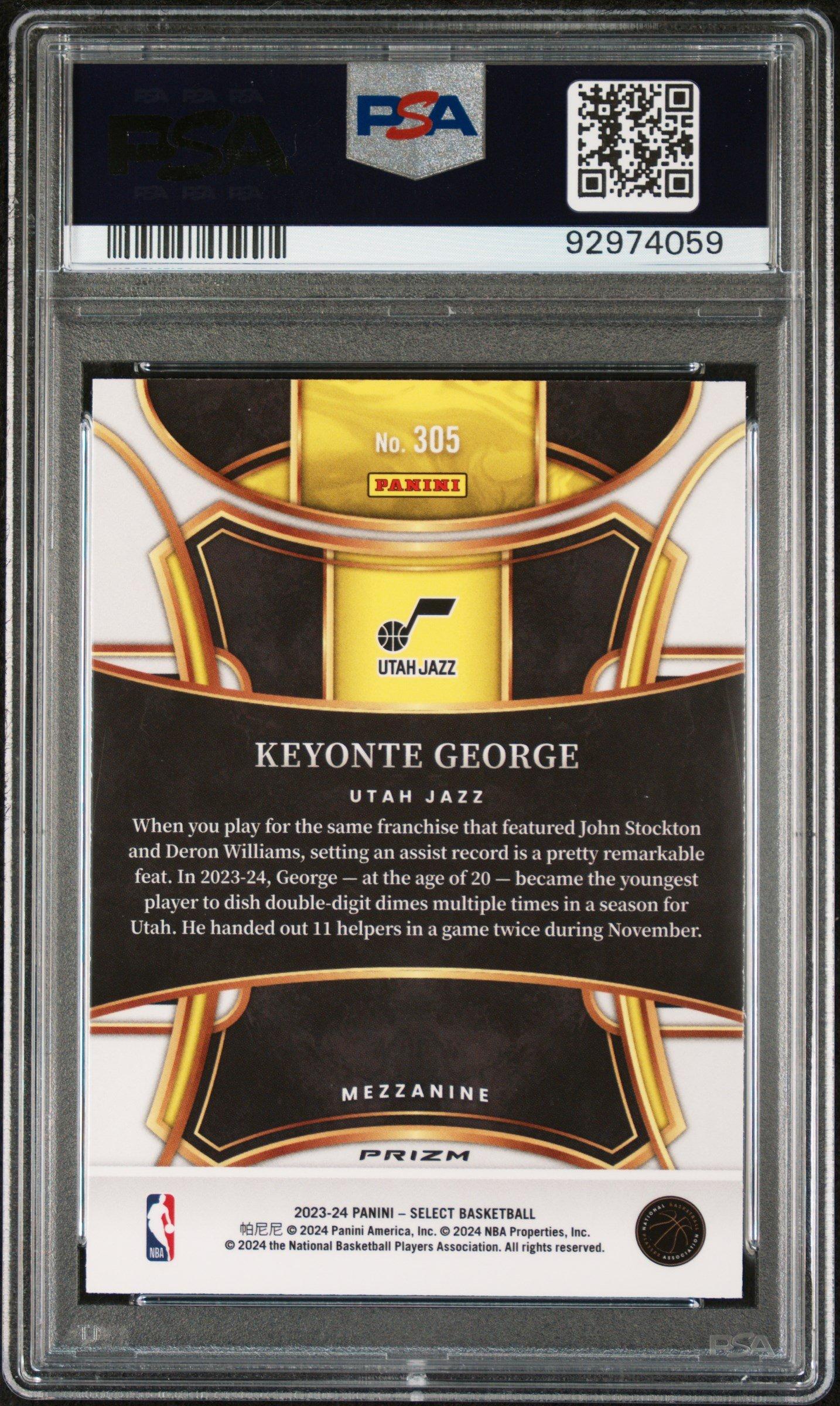 2023 Panini Select Keyonte George Silver Prizm PSA 10
