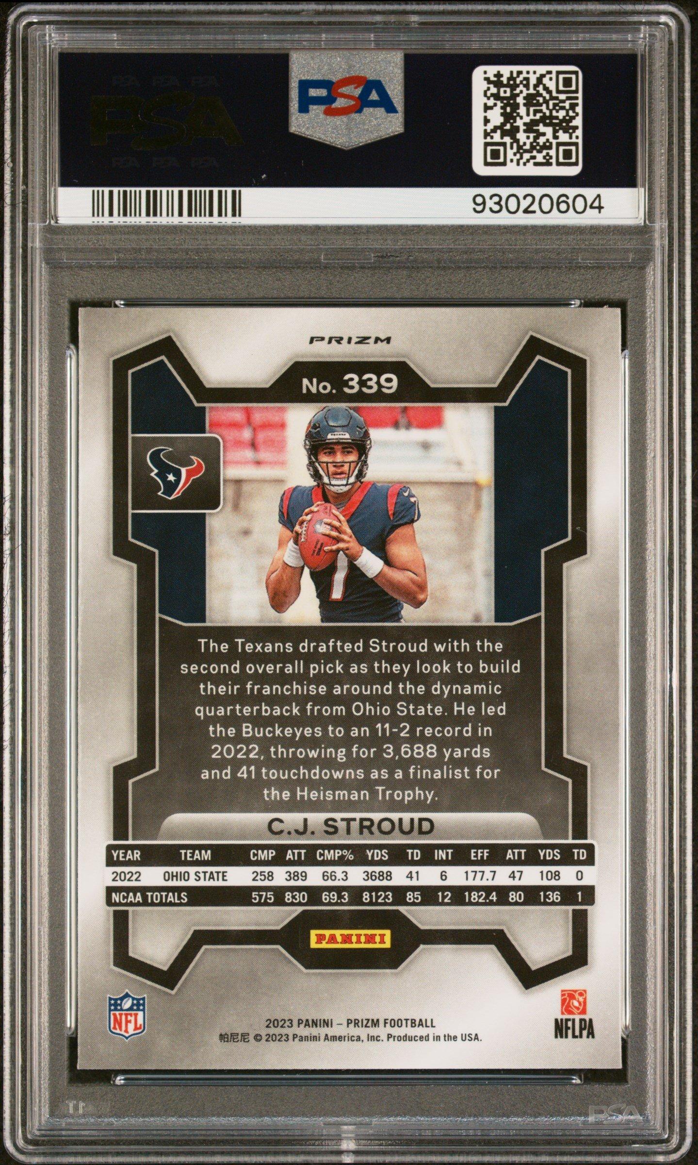 2023 Panini Prizm 339 Cj Stroud Pink Prizm PSA 9