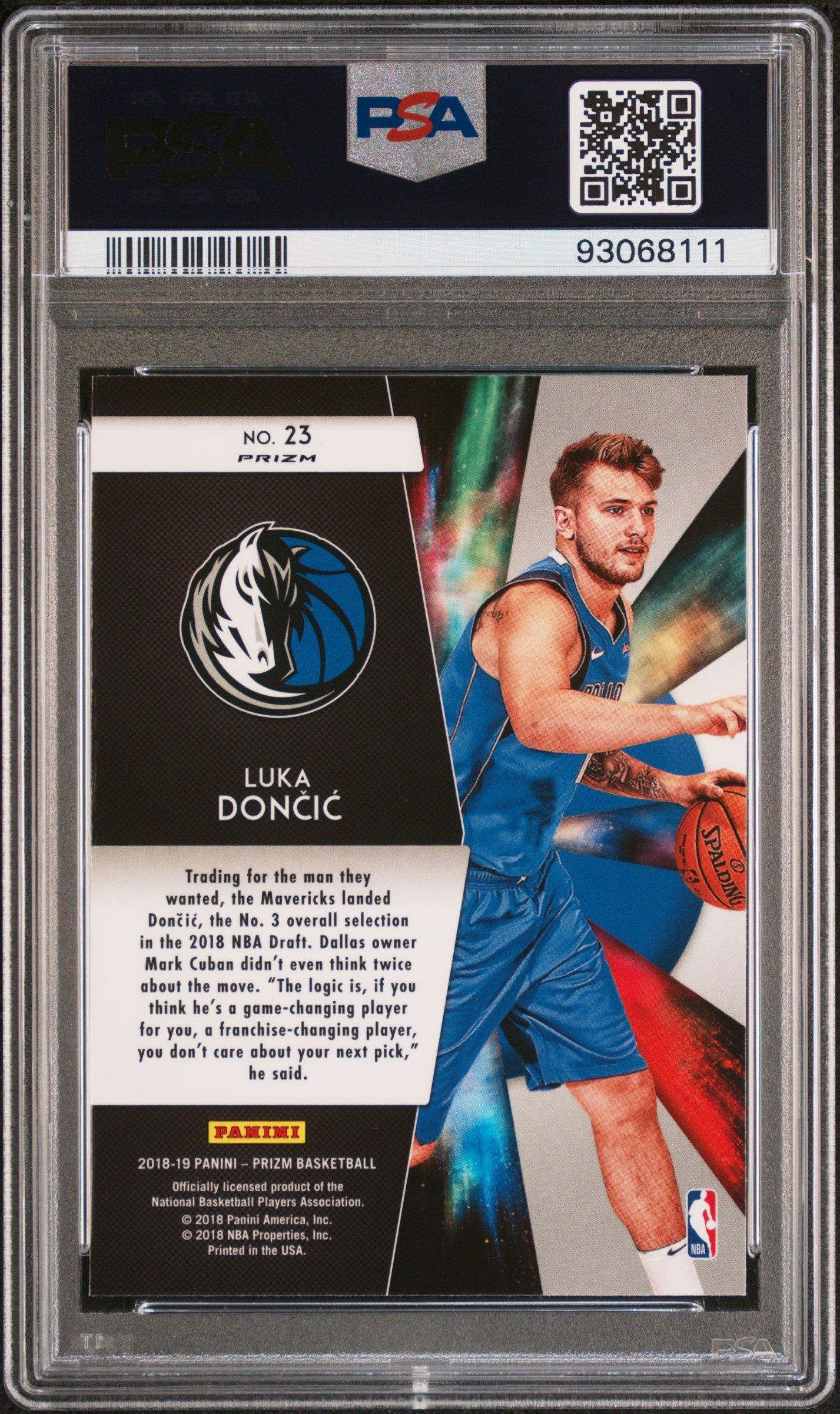 2018 Panini Prizm Freshman Phenoms 23 Luka Doncic Silver Prizm PSA 10