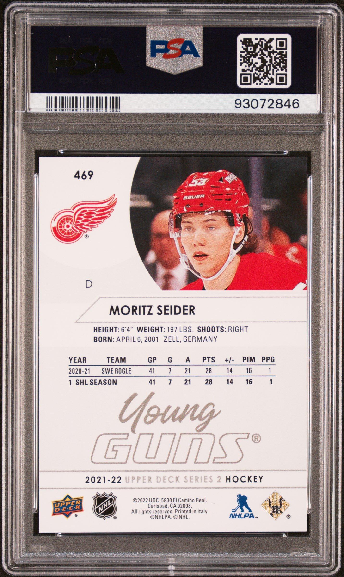 2021-2022 Upper Deck 469 Moritz Seider PSA 10