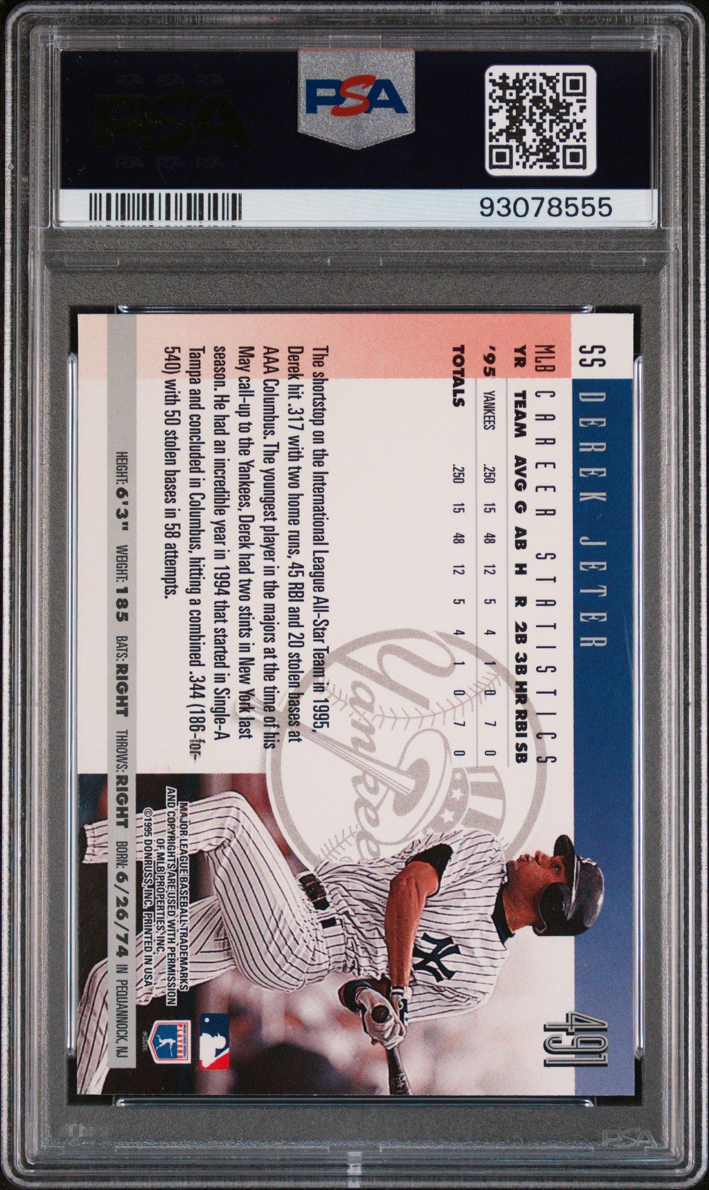 1996 Donruss 491 Derek Jeter PSA 9