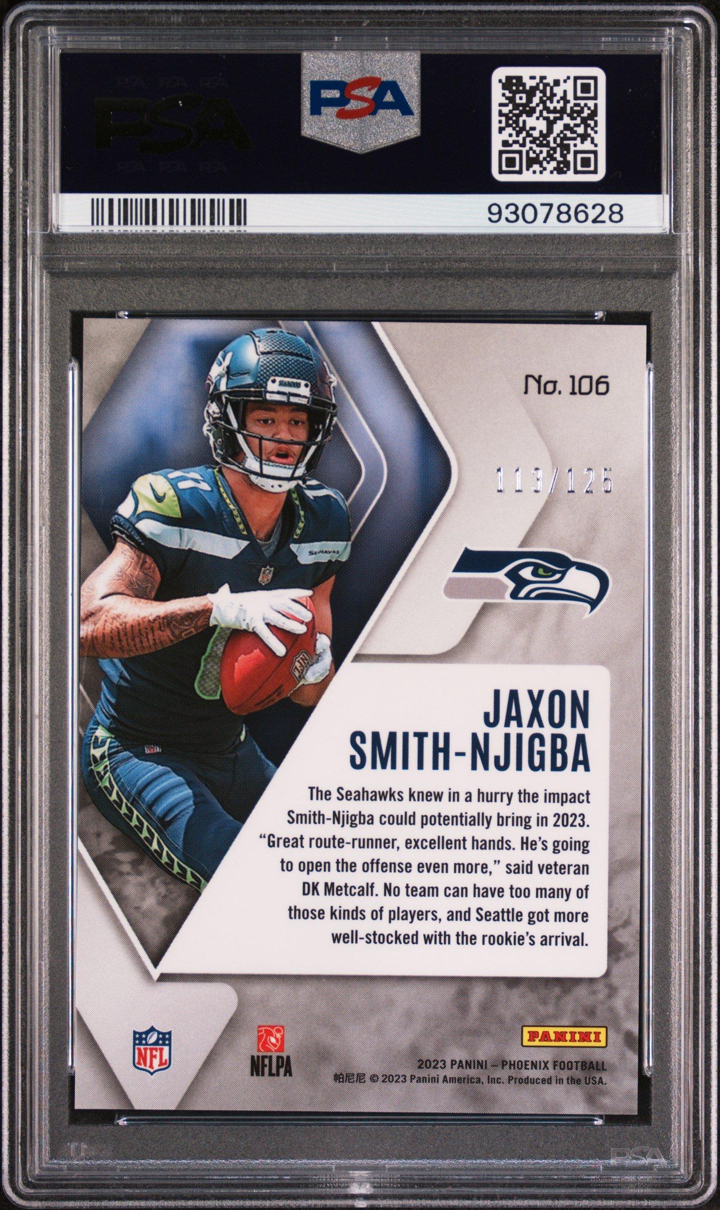 2023 Panini Phoenix 106 Jaxon Smith-njigba Purple PSA 10