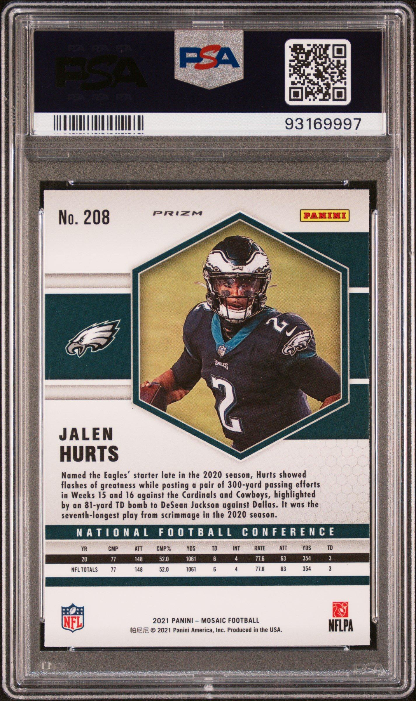 2021 Panini Mosaic 208 Jalen Hurts Mosaic PSA 10