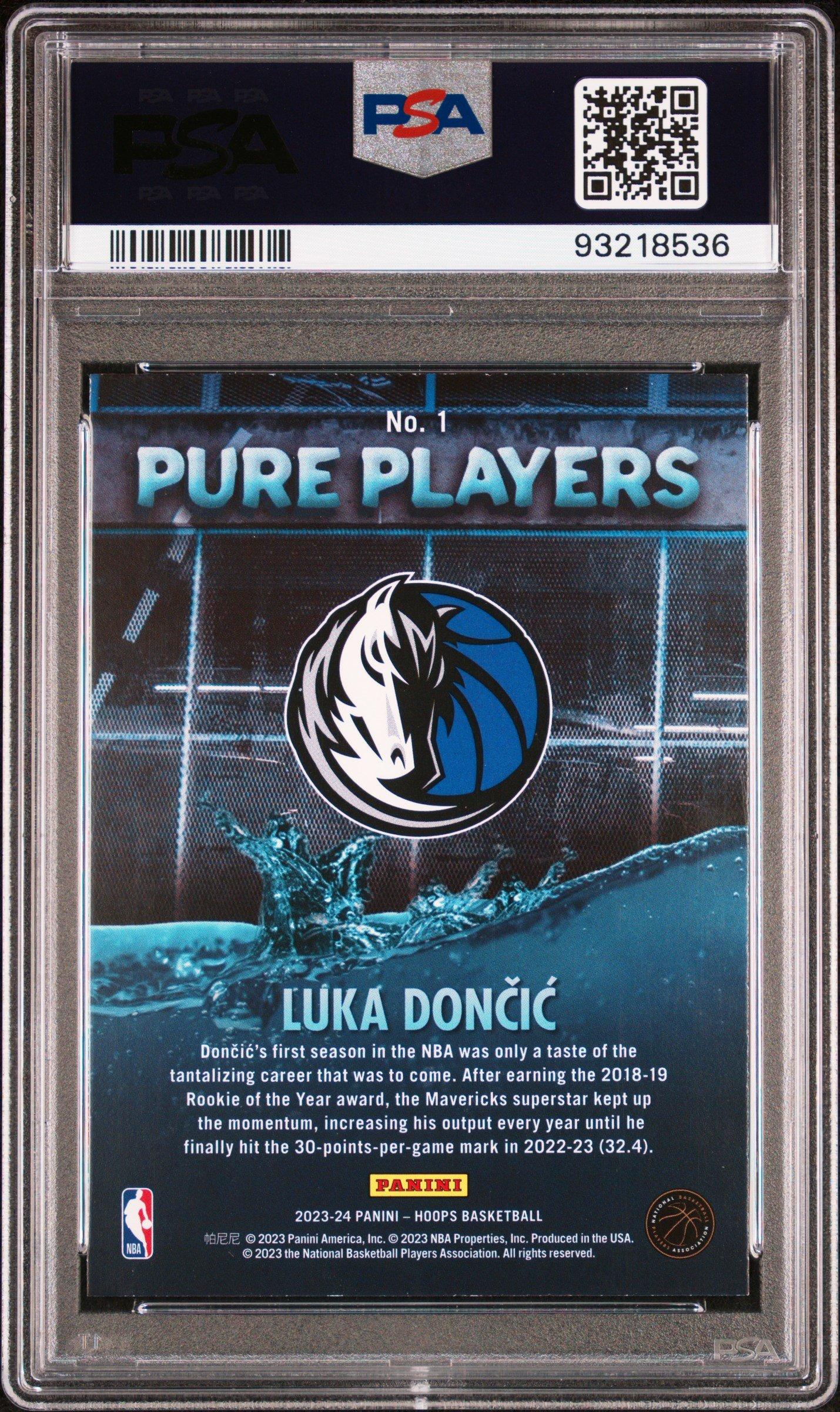 2023 Panini Nba Hoops Pure Players 1 Luka Doncic PSA 9