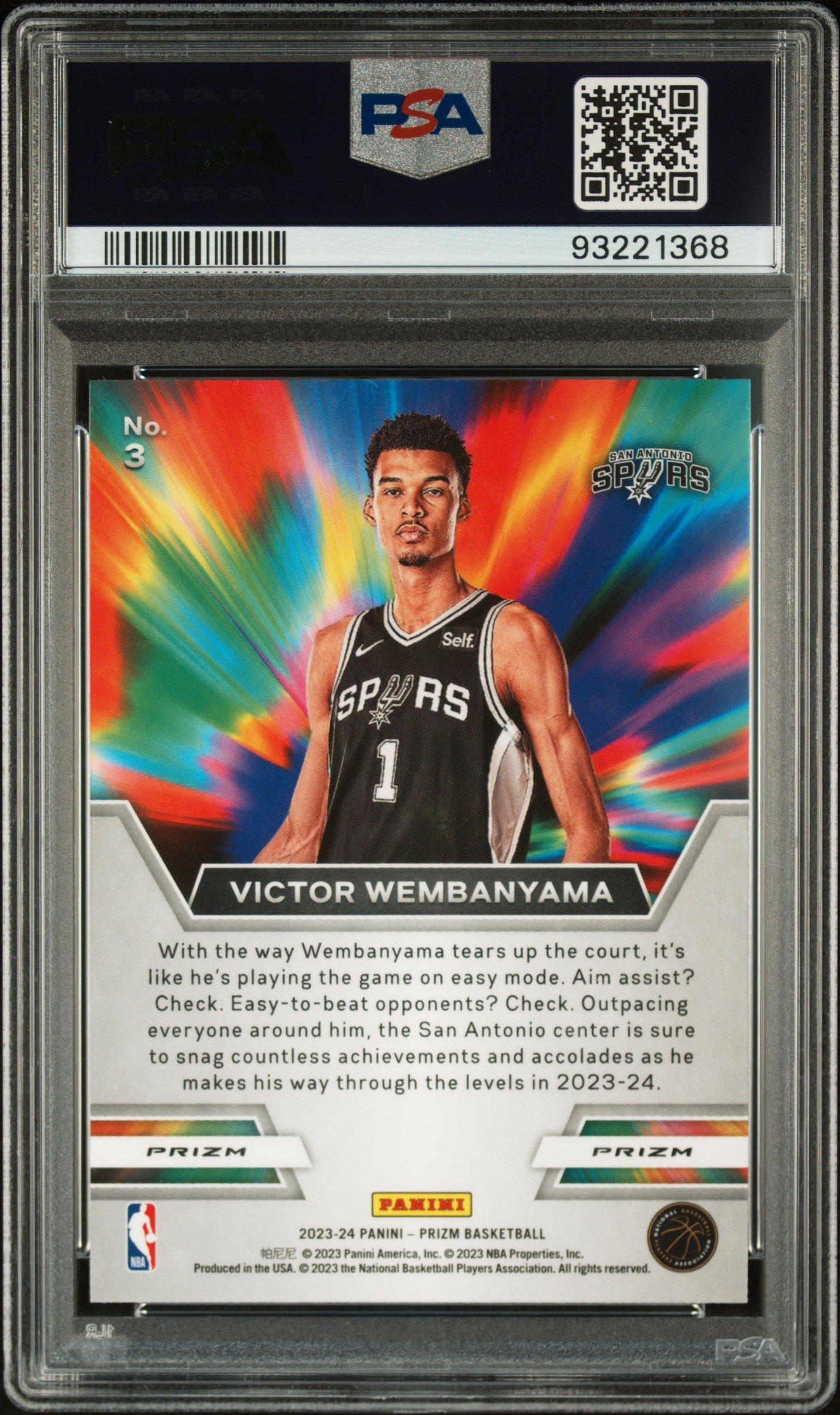2023 Panini Prizm Instant Impact 3 Victor Wembanyama Silver Prizm PSA 10