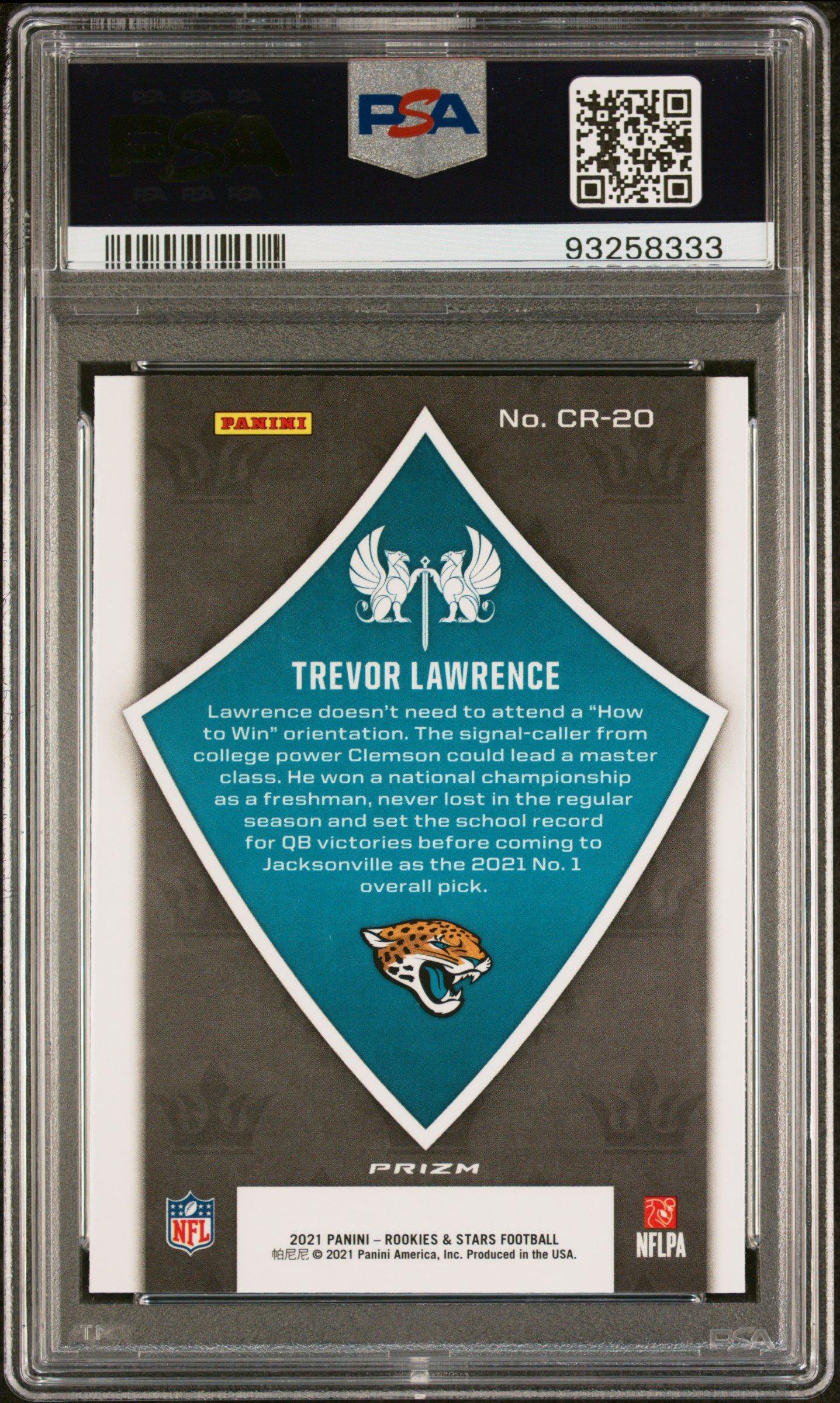 2021 Panini Rookies & Stars Crusade Cr20 Trevor Lawrence Red Scope PSA 10