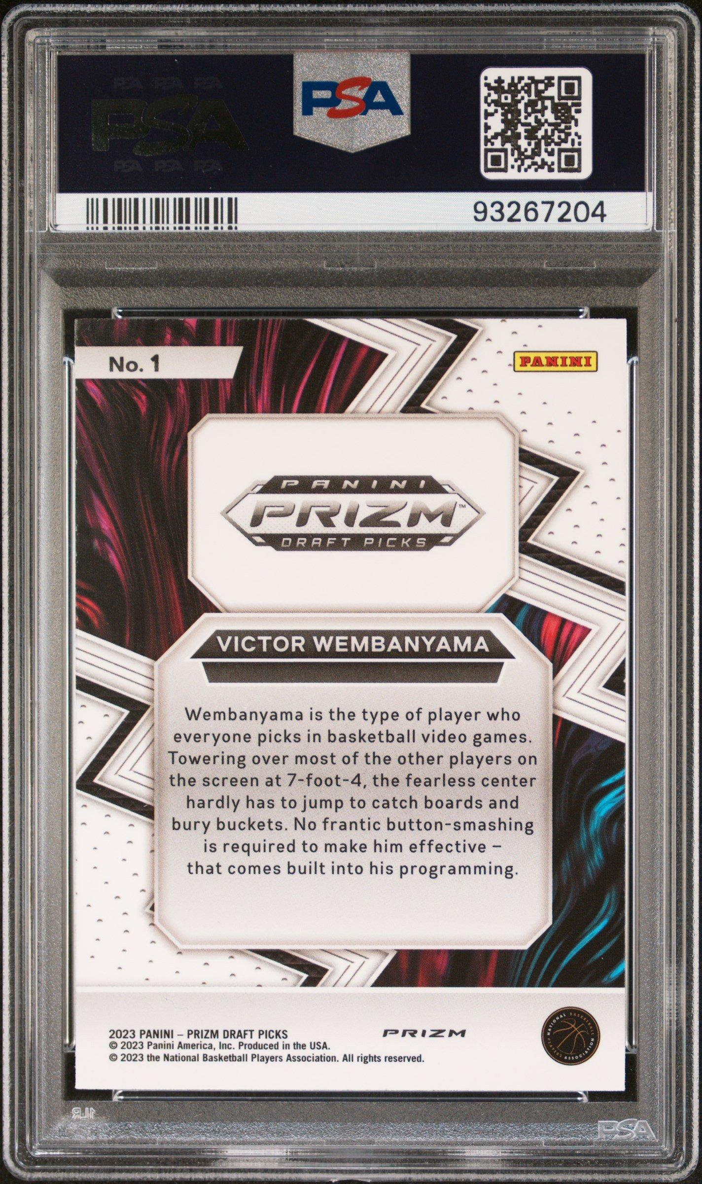 2023 Panini Prizm Draft Picks Fearless 1 Victor Wembanyama Red Ice PSA 10